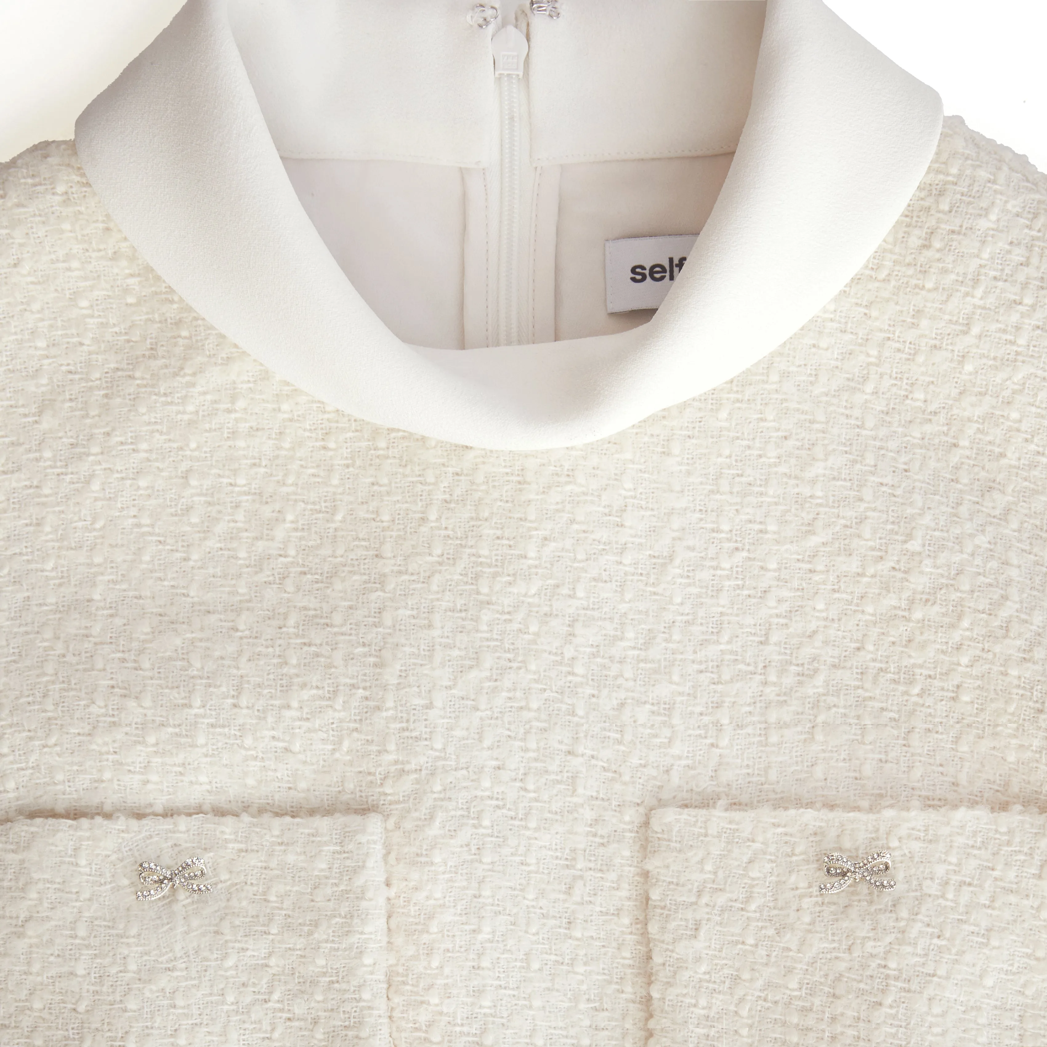Cream Boucle Sleeveless Midi Dress sold by Self-Portrait product image thumbnail 5