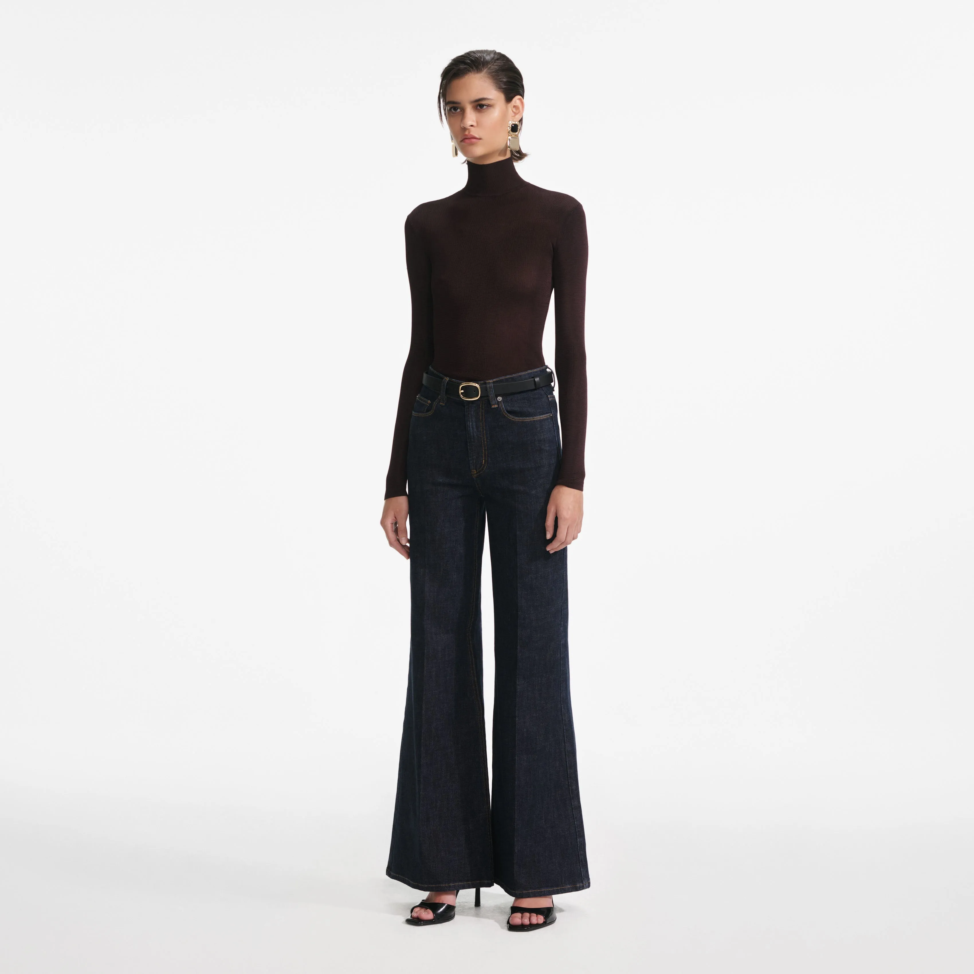 Brown Viscose Knit Top sold by Self-Portrait product image thumbnail 2