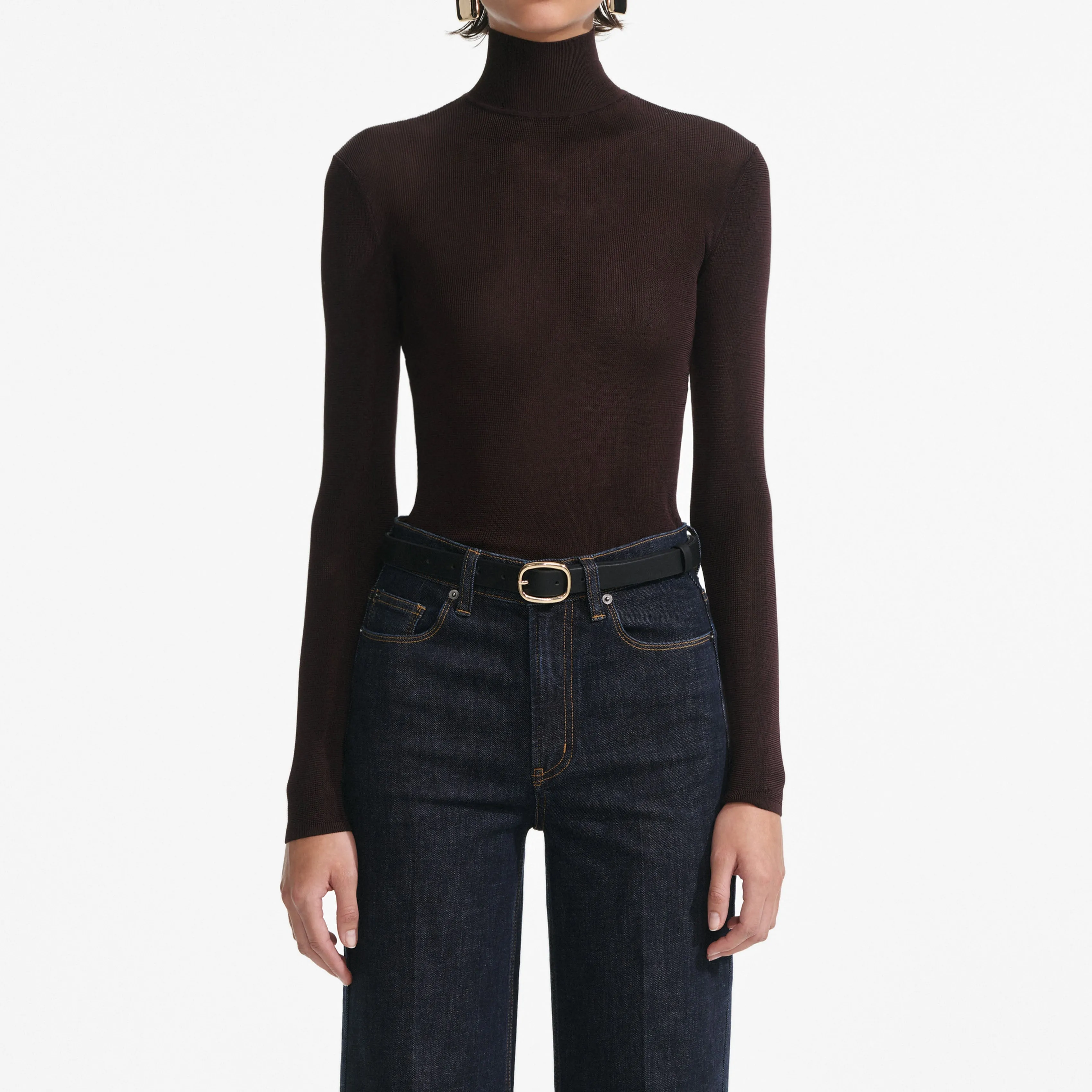 Brown Viscose Knit Top sold by Self-Portrait product image thumbnail 4
