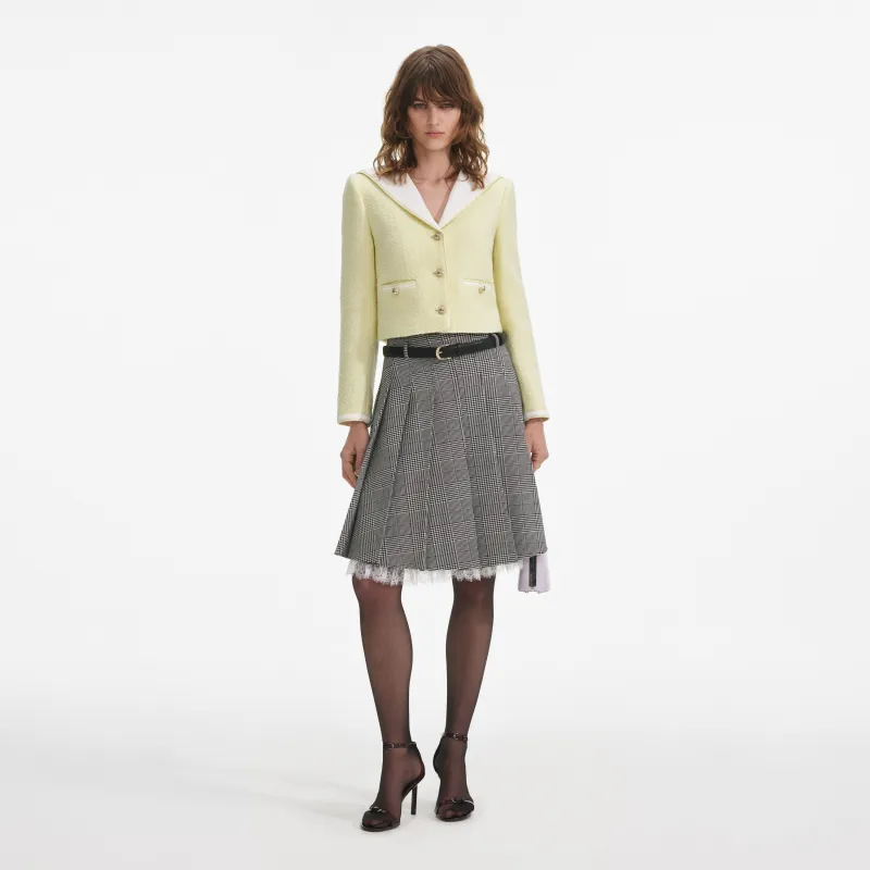 Yellow Boucle Contrast Collar Jacket made by Self-Portrait