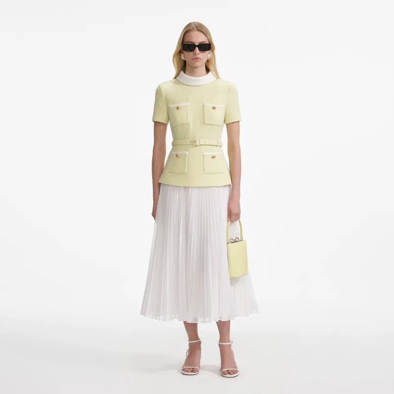Yellow Boucle Midi Dress made by Self-Portrait