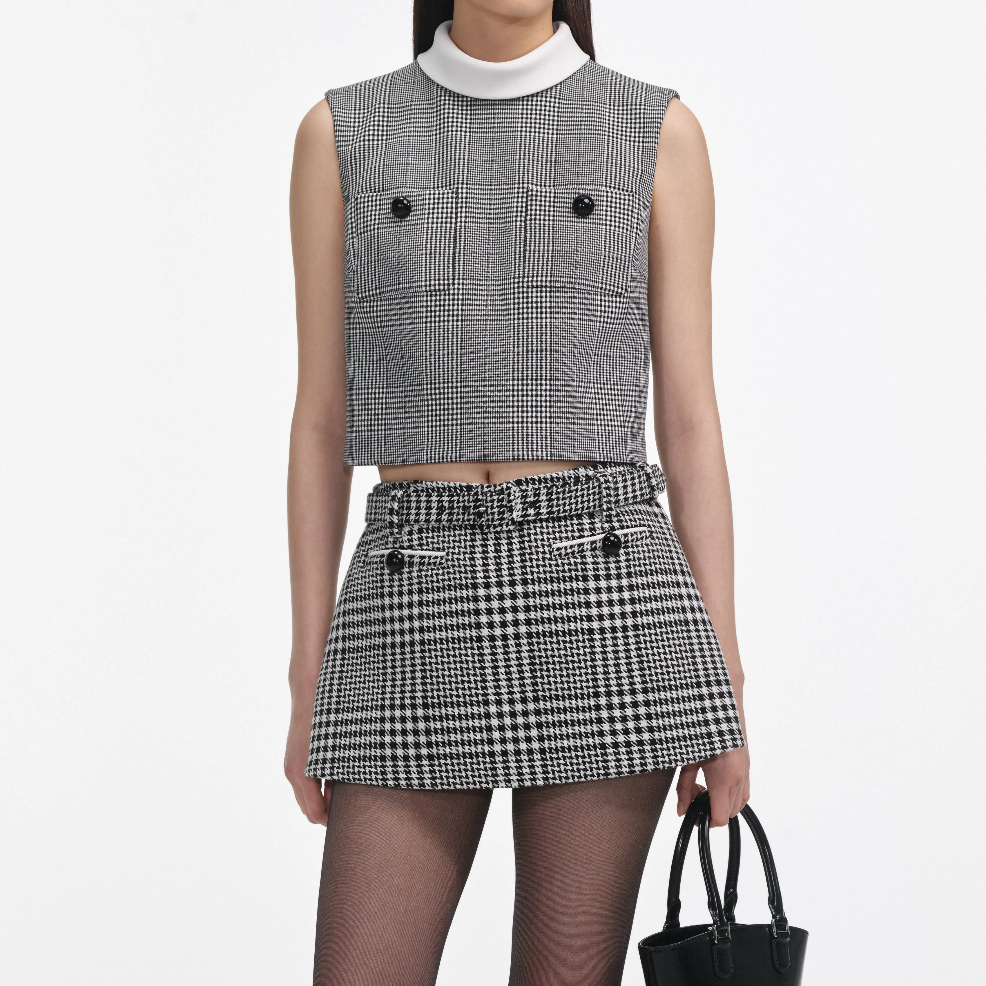 Houndstooth Skort sold by Self-Portrait product image thumbnail 4