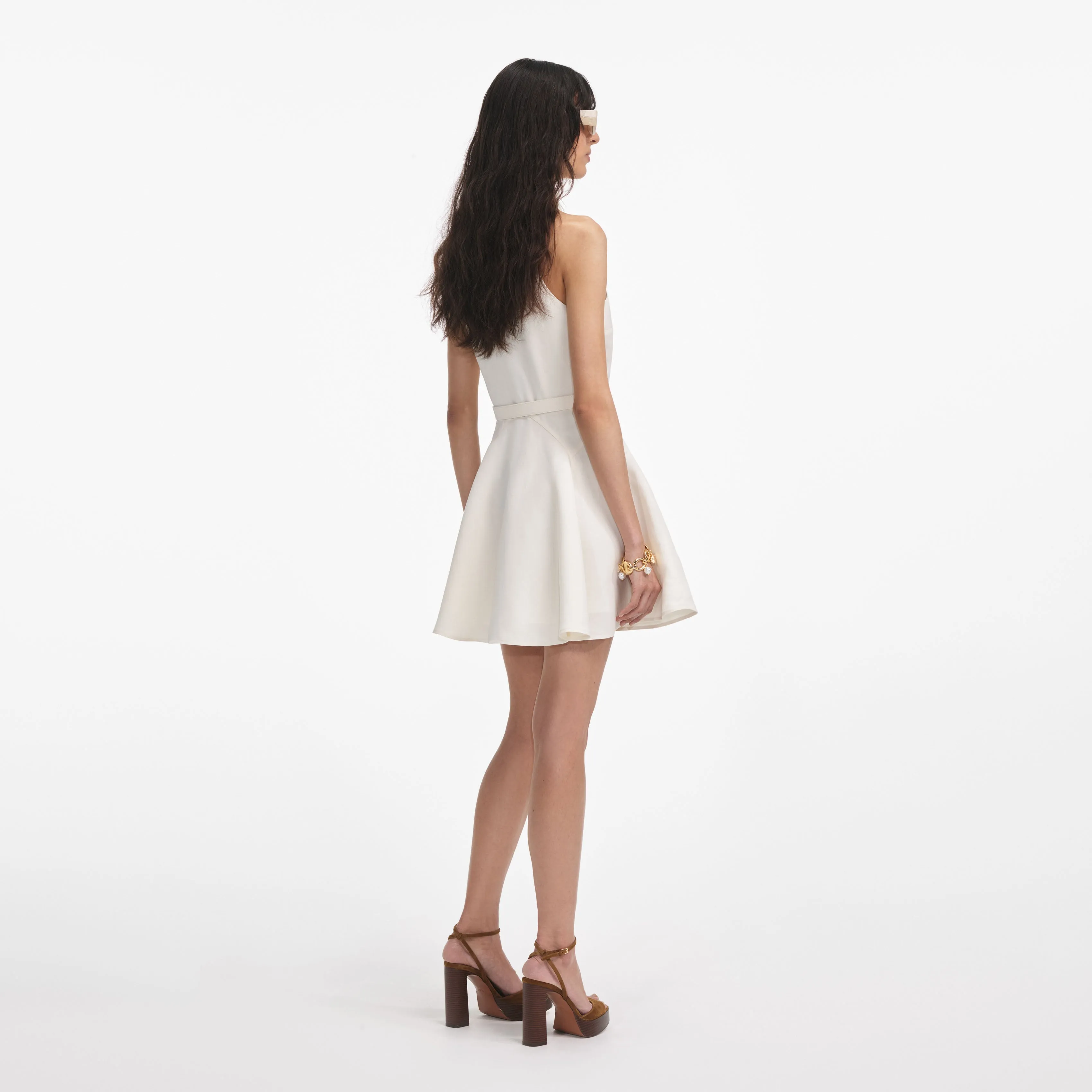 Cream Linen Mini Dress sold by Self-Portrait product image thumbnail 3