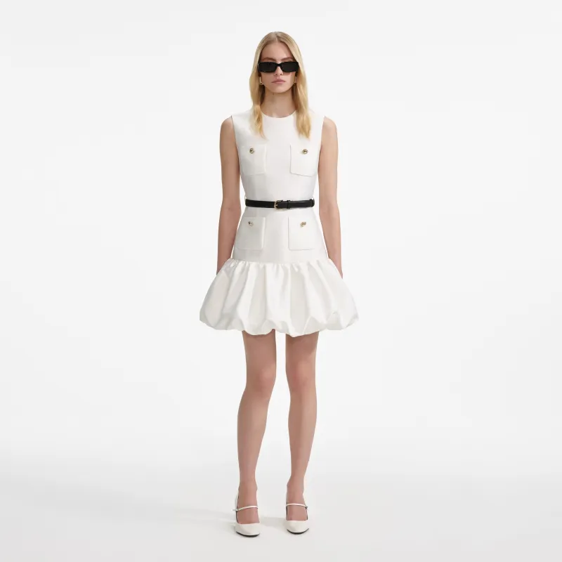 Cream Taffeta Mini Dress made by Self-Portrait