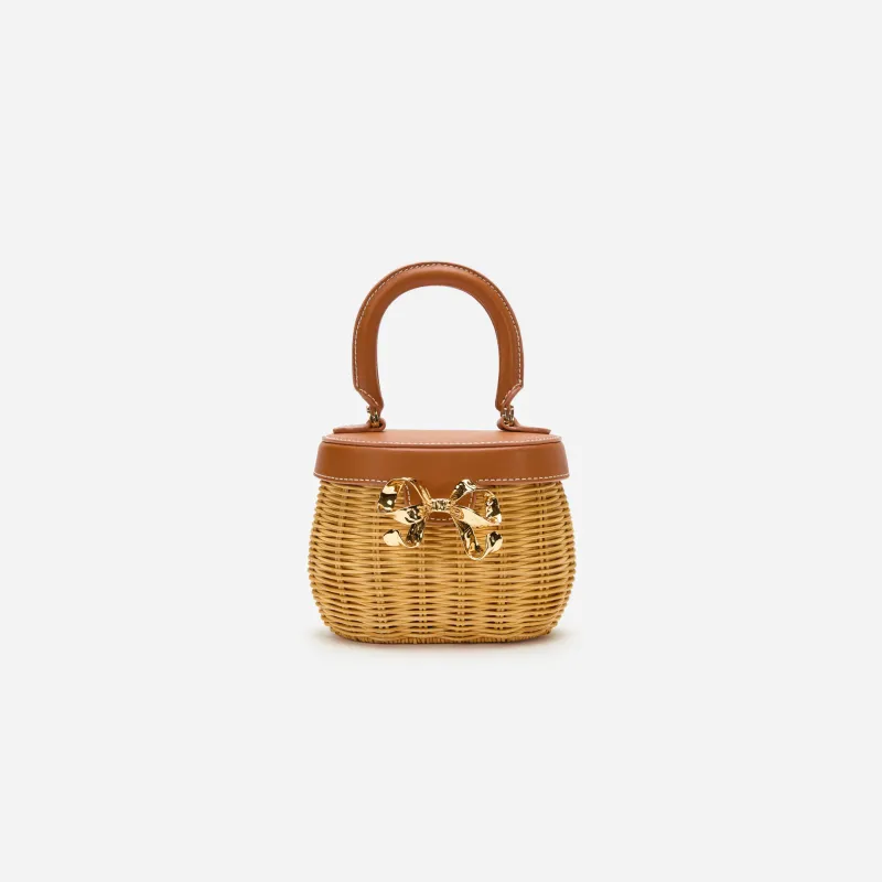 Rattan Bow Basket Bag made by Self-Portrait