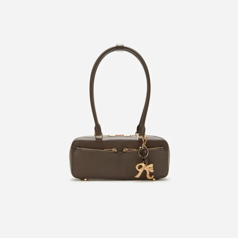 Brown Leather Shoulder Bag With Charm made by Self-Portrait