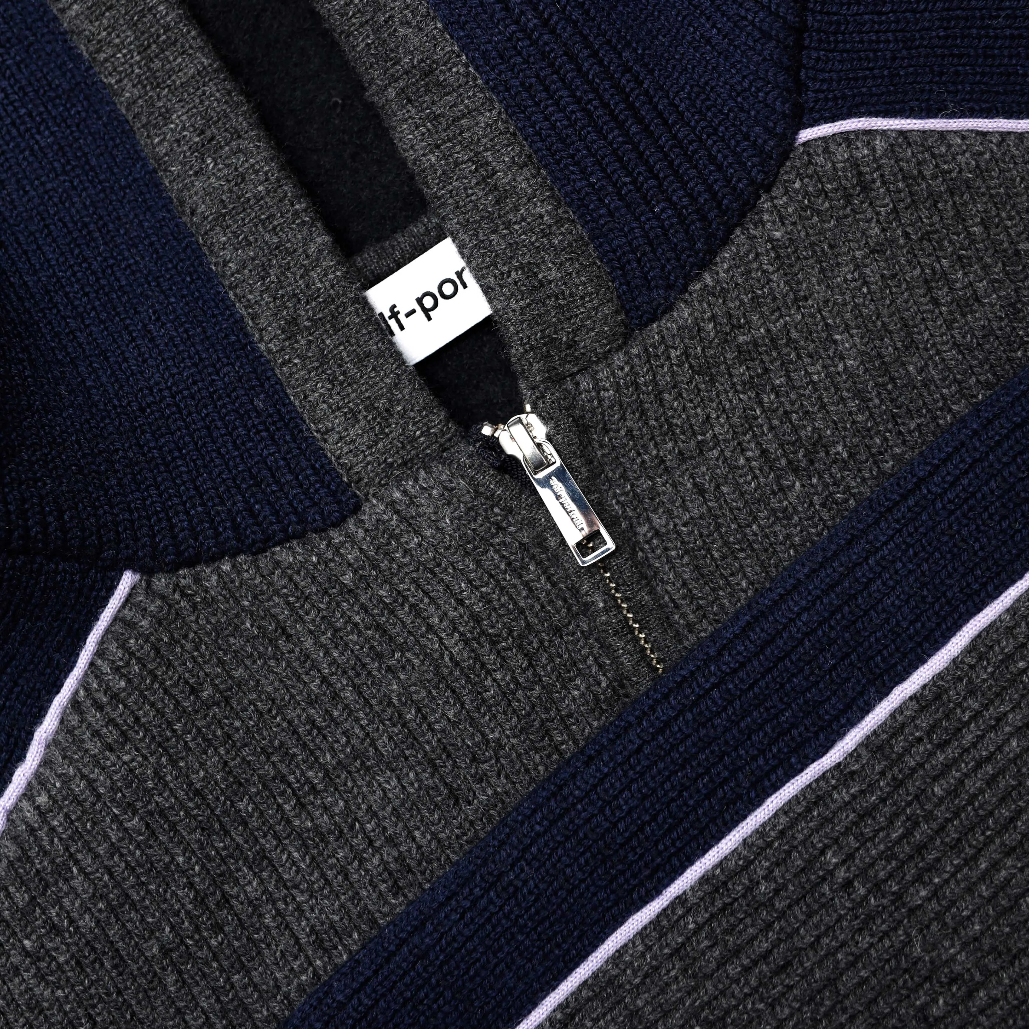 Grey Ribbed Knit Hoodie sold by Self-Portrait product image thumbnail 5