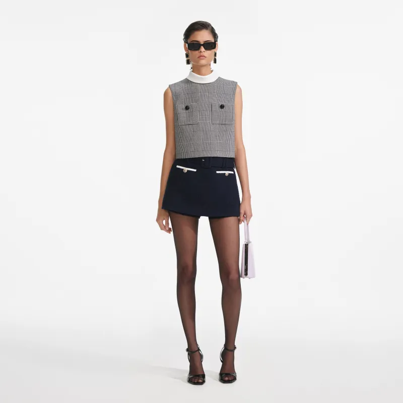 Navy Boucle Skort made by Self-Portrait