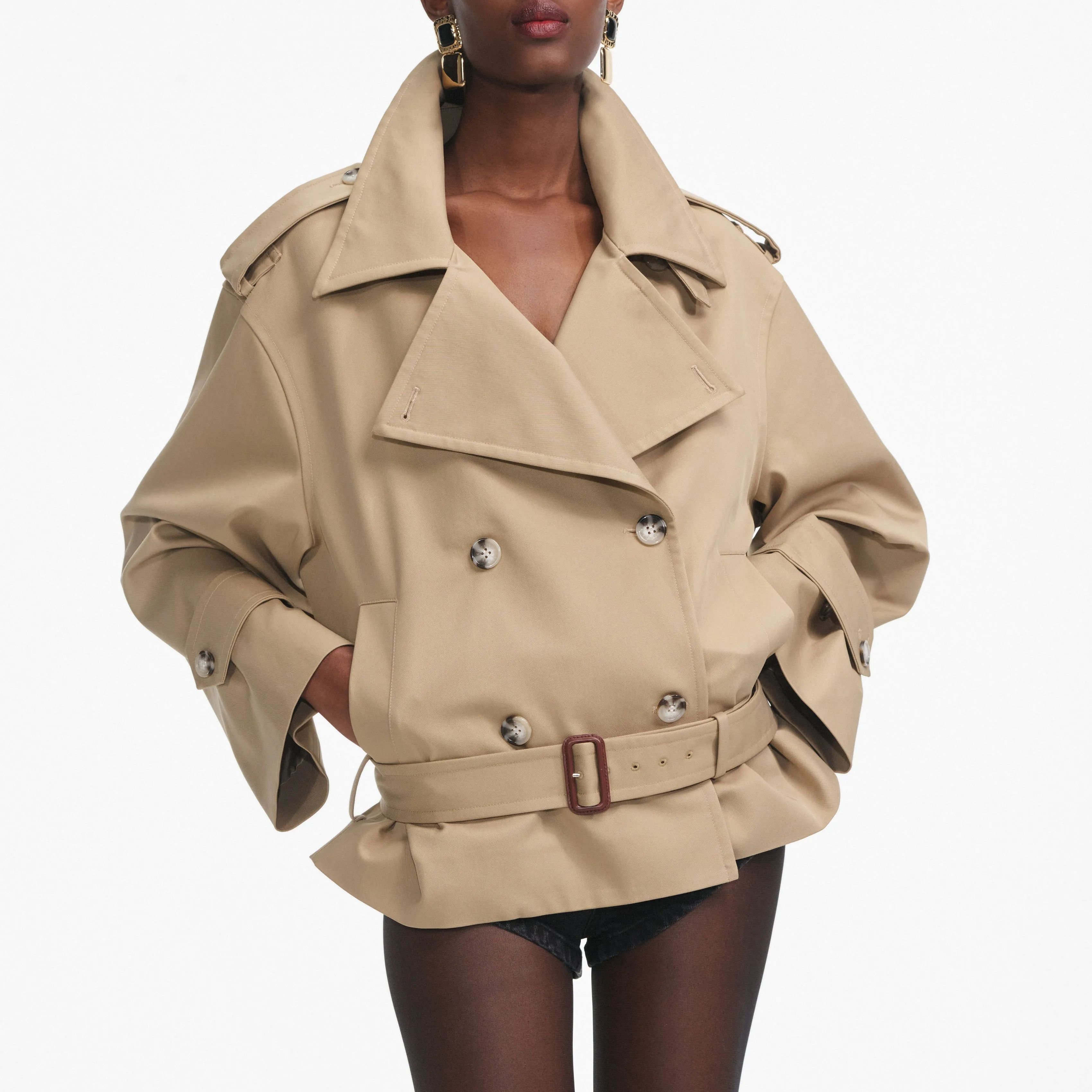 Beige Trench Jacket sold by Self-Portrait product image thumbnail 4