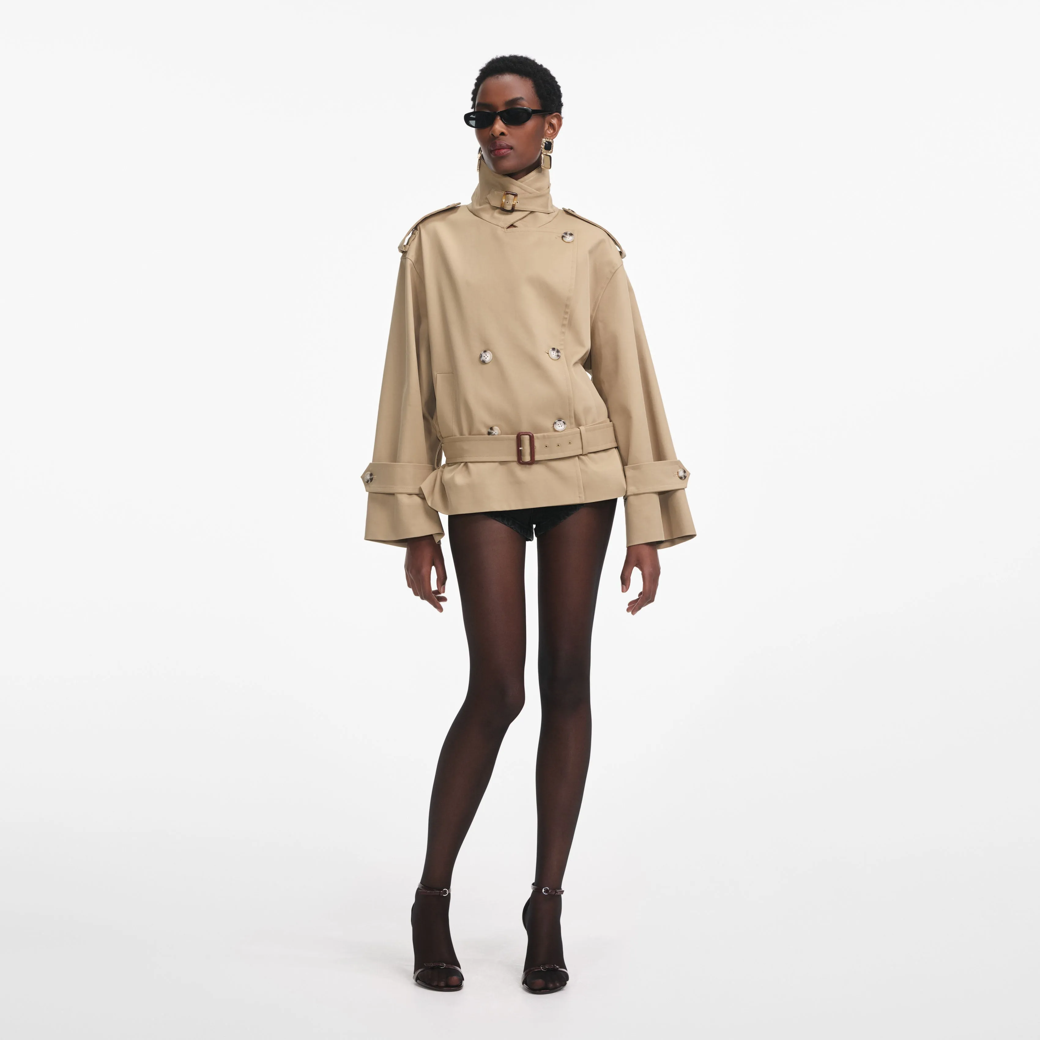 Beige Trench Jacket sold by Self-Portrait product image thumbnail 5