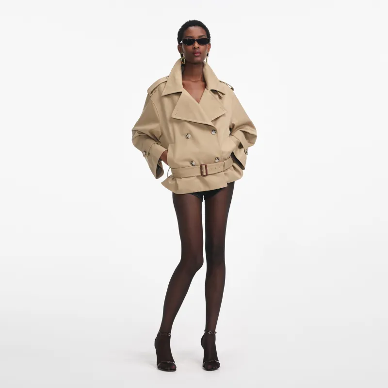 Beige Trench Jacket made by Self-Portrait
