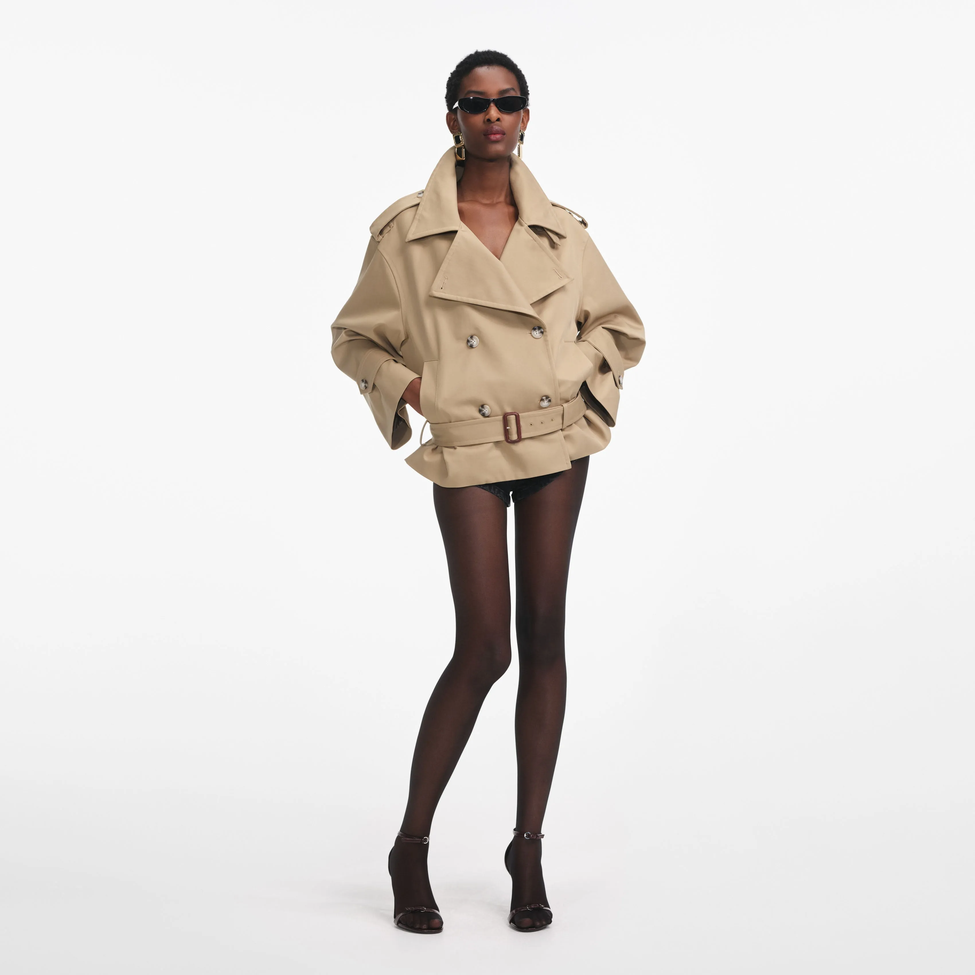 Beige Trench Jacket sold by Self-Portrait