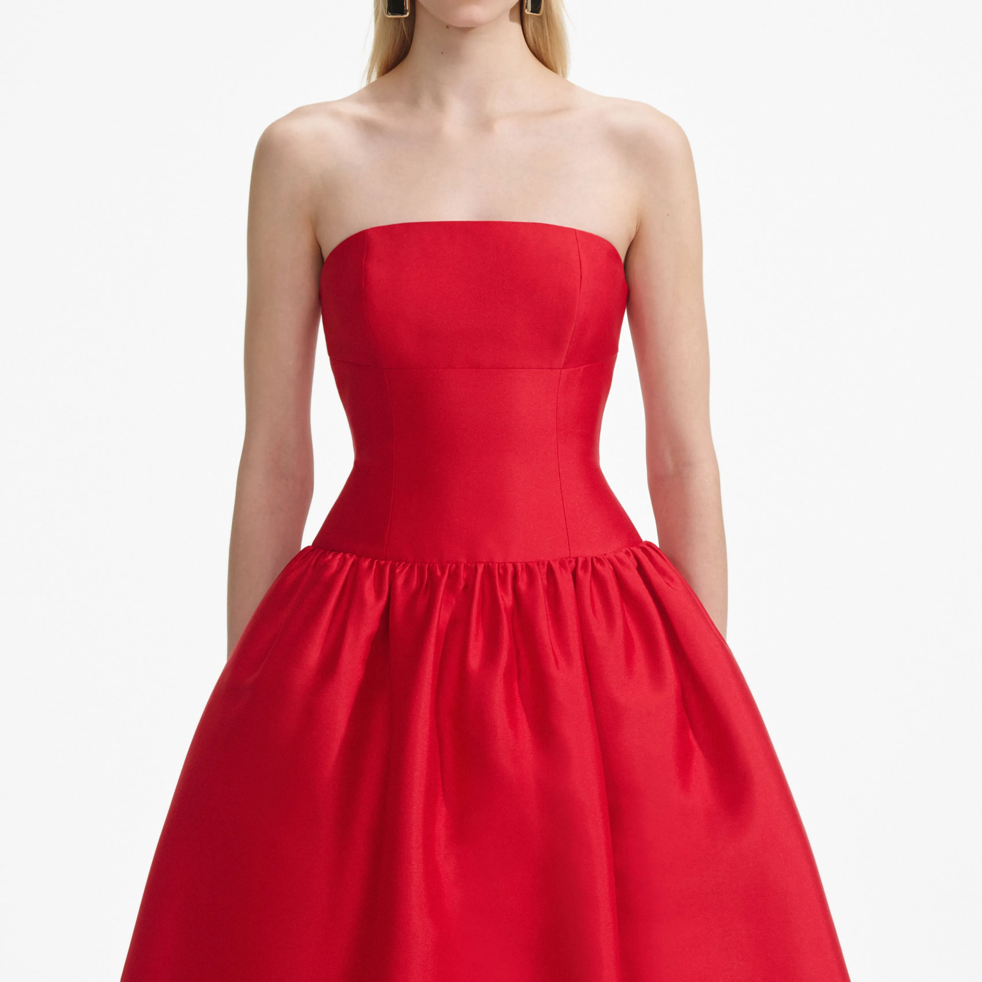 Red Taffeta Midi Dress sold by Self-Portrait product image thumbnail 4