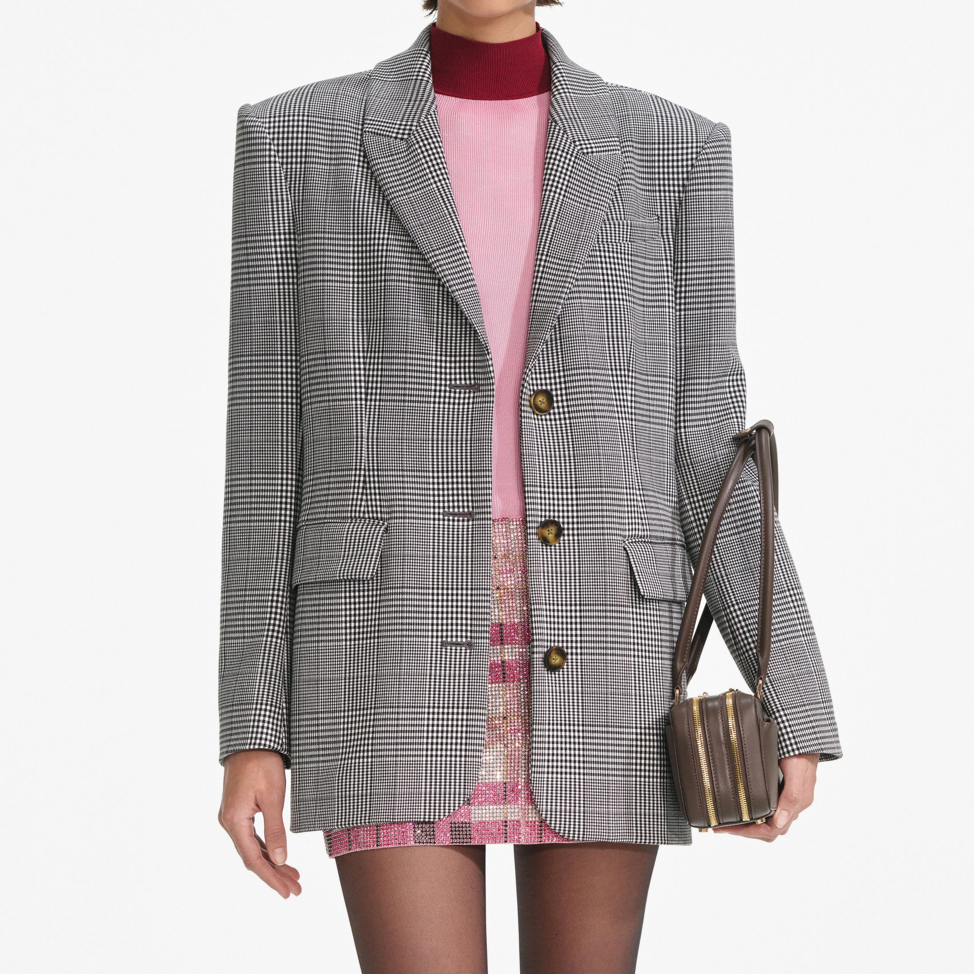 Prince Of Wales Check Blazer sold by Self-Portrait product image thumbnail 4