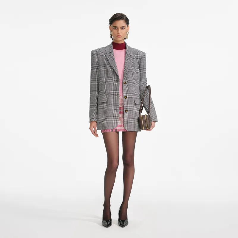 Prince Of Wales Check Blazer made by Self-Portrait