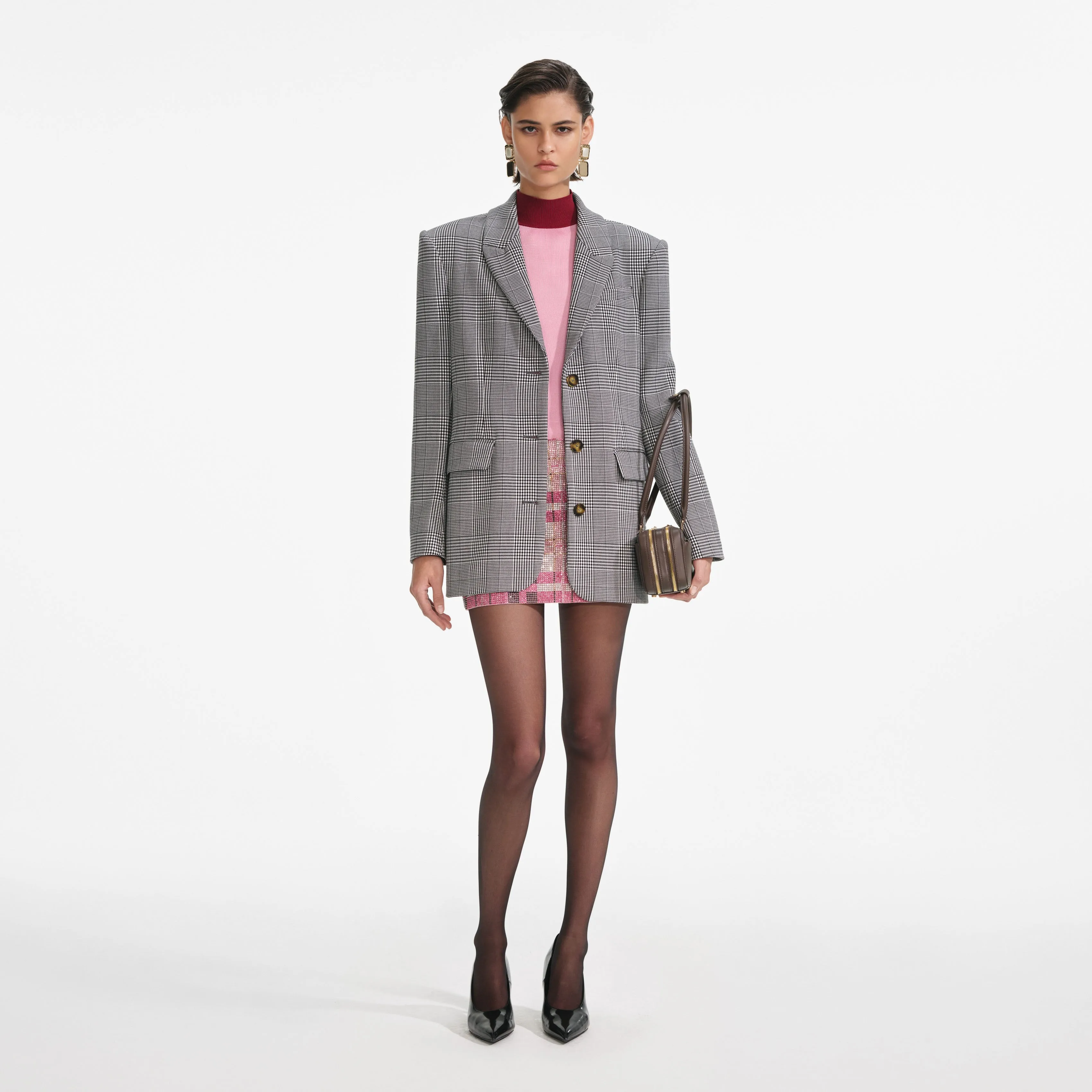 Prince Of Wales Check Blazer sold by Self-Portrait