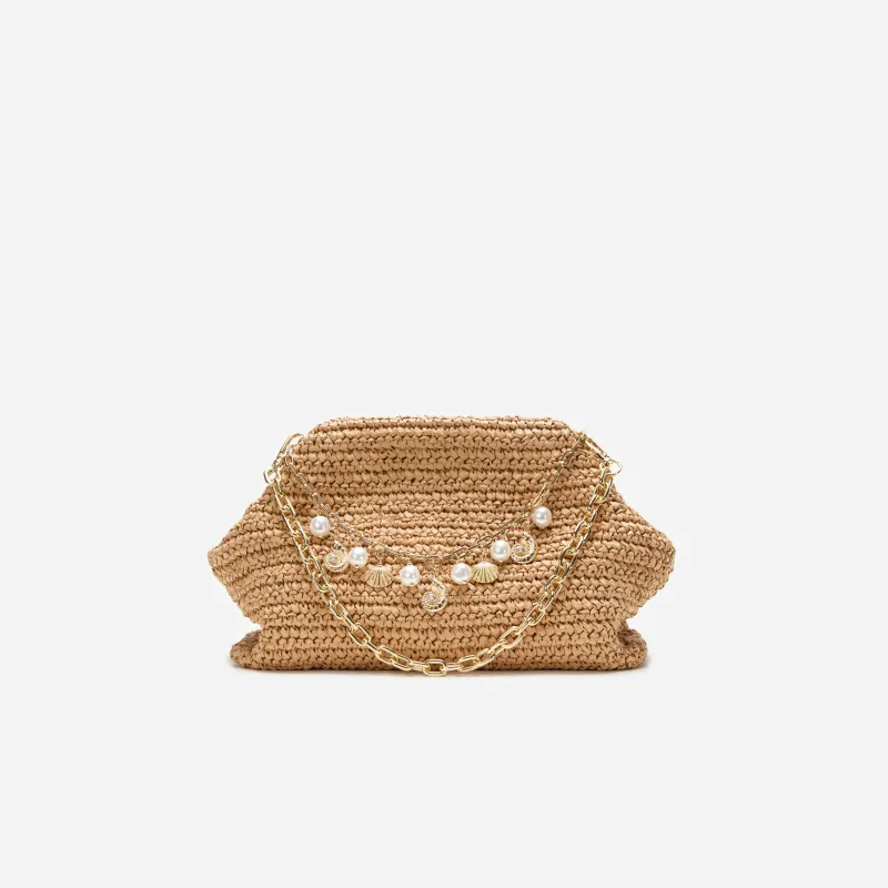 Raffia Charm Shoulder Bag made by Self-Portrait