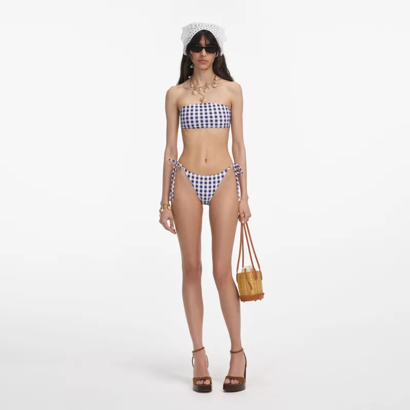 Navy Gingham Bikini Bottoms made by Self-Portrait