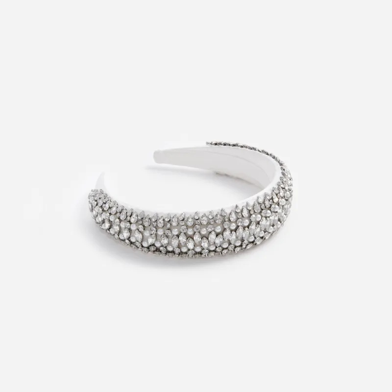Pearl Crystal Satin Headband made by Self-Portrait