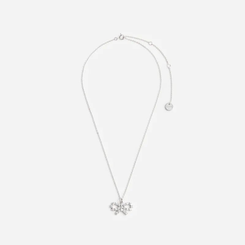 Micro Crystal Bow Necklace made by Self-Portrait