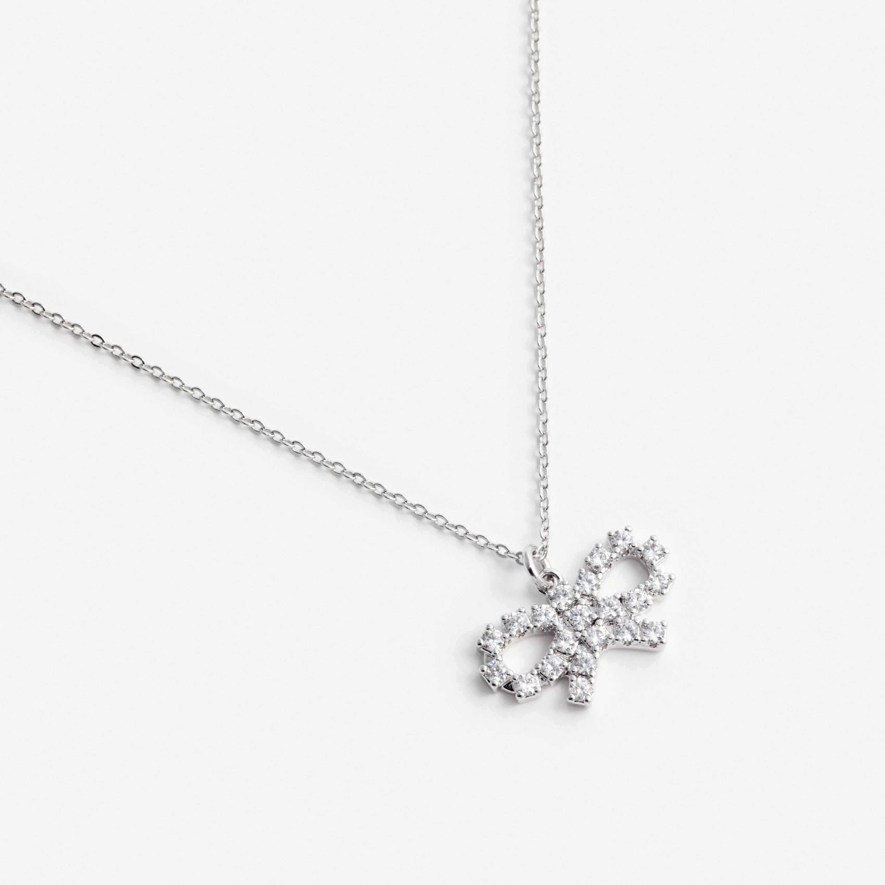 Micro Crystal Bow Necklace sold by Self-Portrait product image thumbnail 3