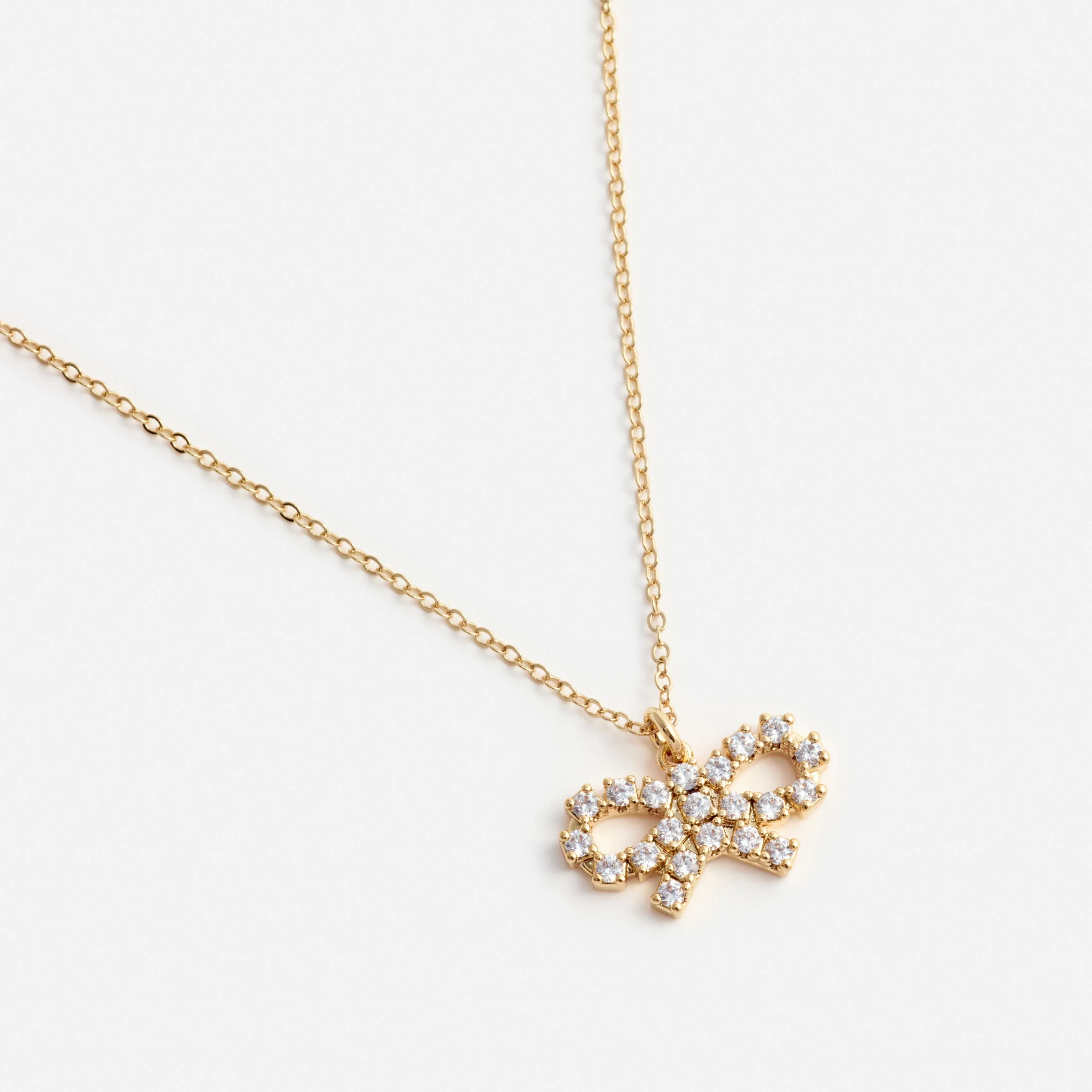 Micro Gold Bow Necklace sold by Self-Portrait product image thumbnail 3