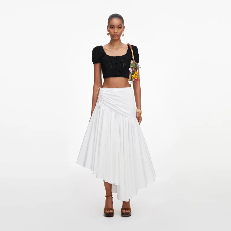 Black Crochet Knit Crop Top made by Self-Portrait
