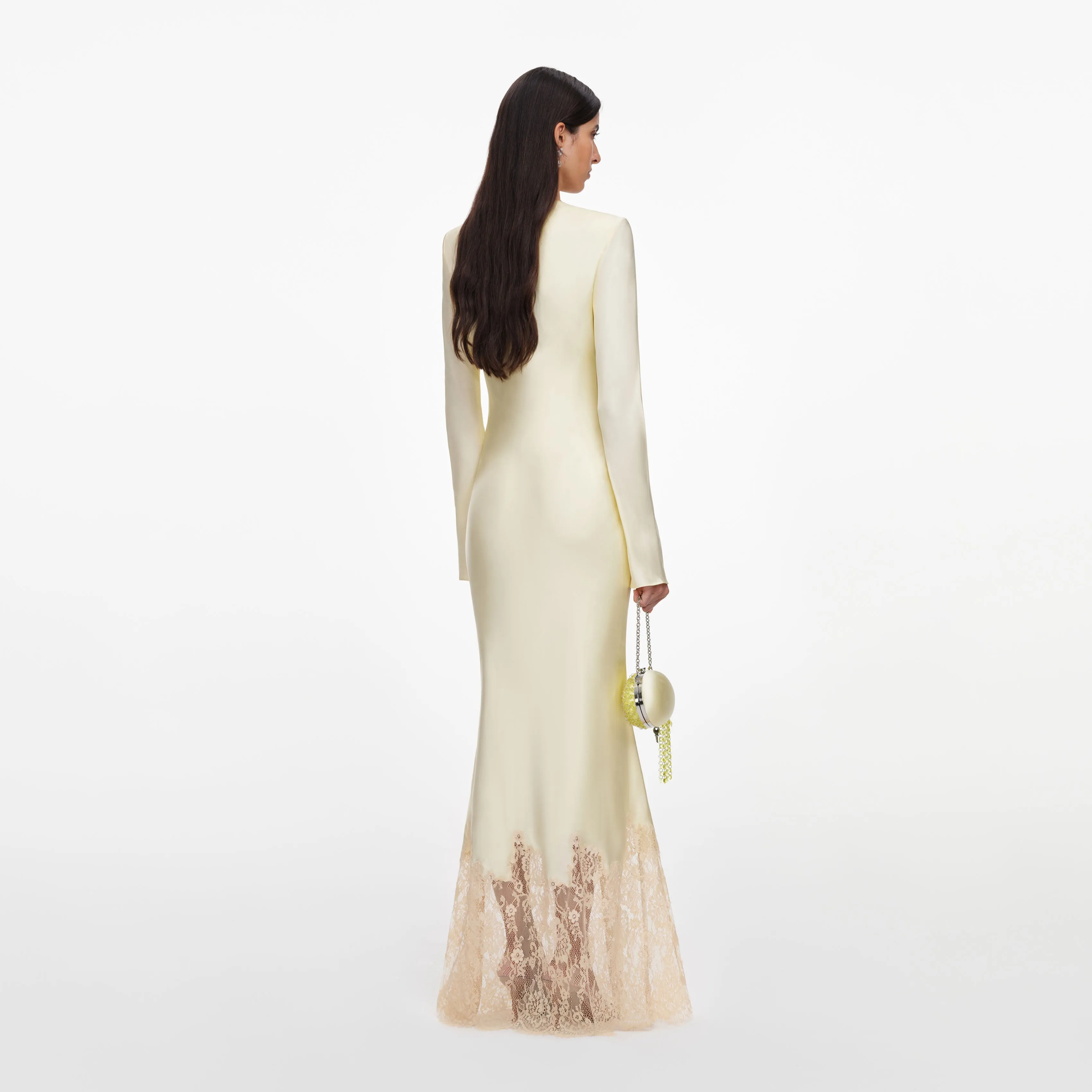 Yellow Viscose Lace Maxi Dress sold by Self-Portrait product image thumbnail 3