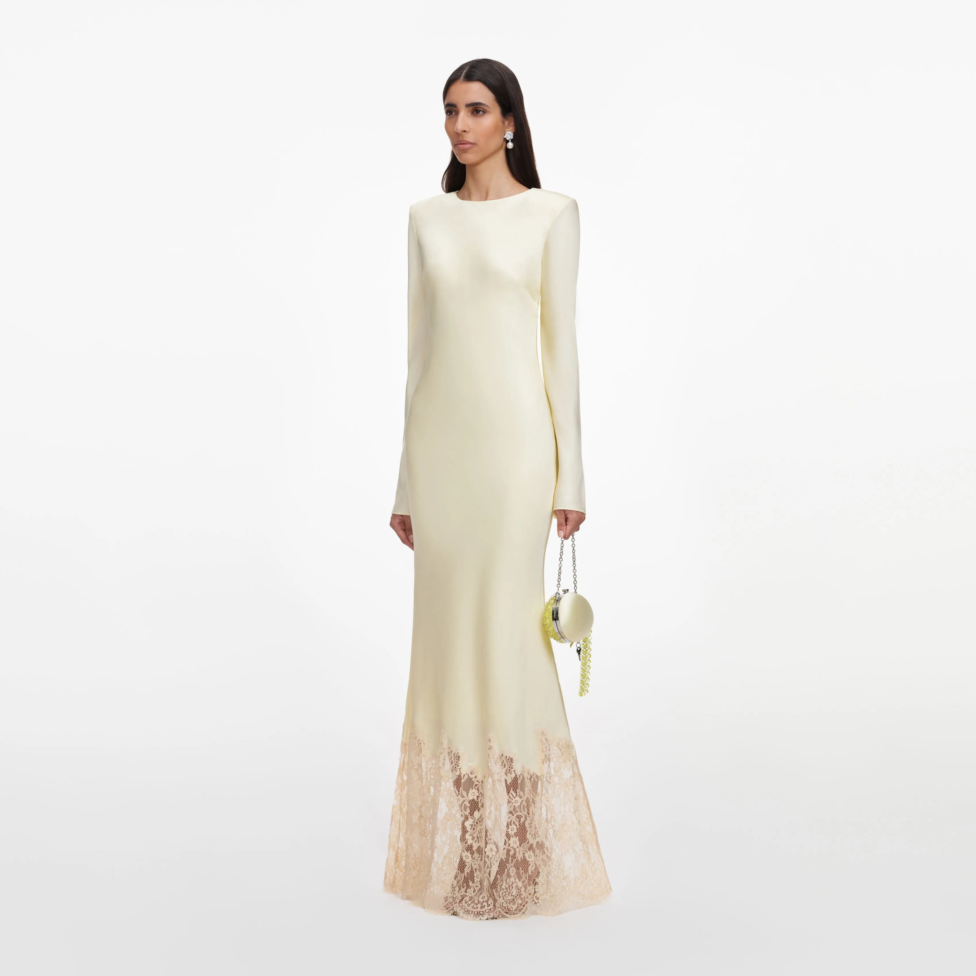 Yellow Viscose Lace Maxi Dress sold by Self-Portrait product image thumbnail 2