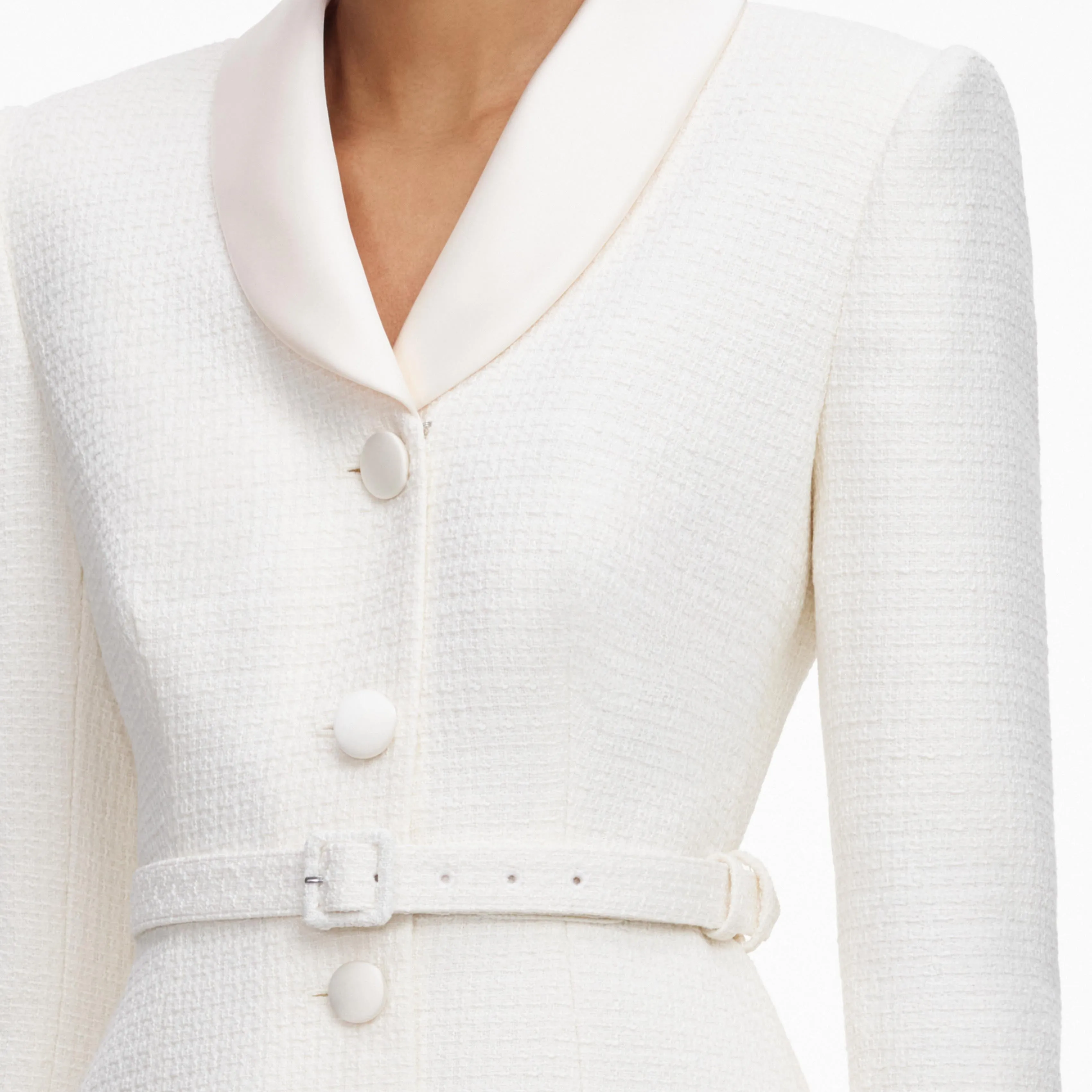 Cream Boucle Tailored Mini Dress sold by Self-Portrait product image thumbnail 5