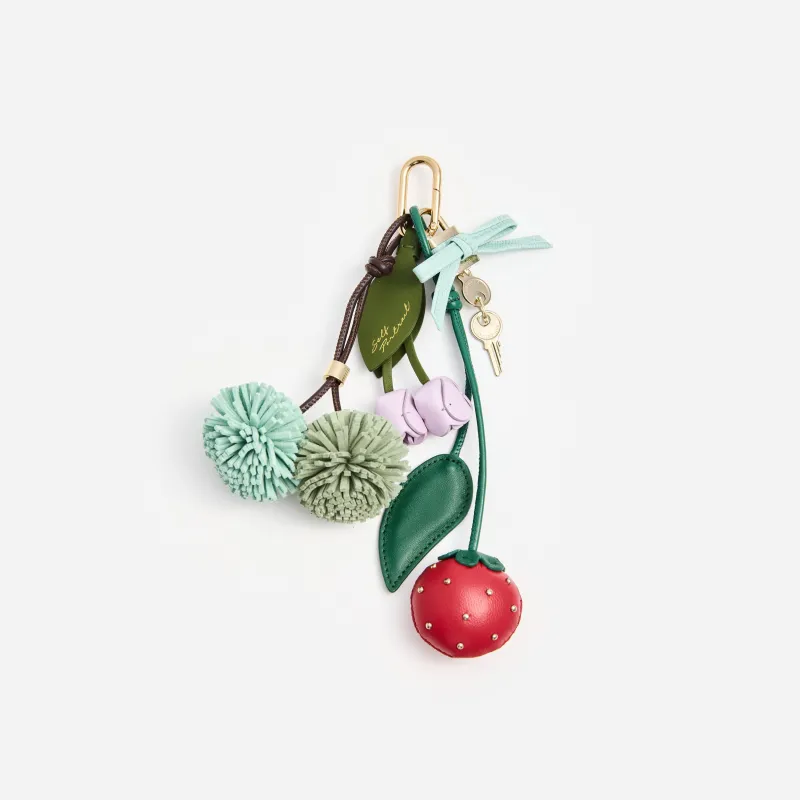Pompom Flower Bag Charm made by Self-Portrait