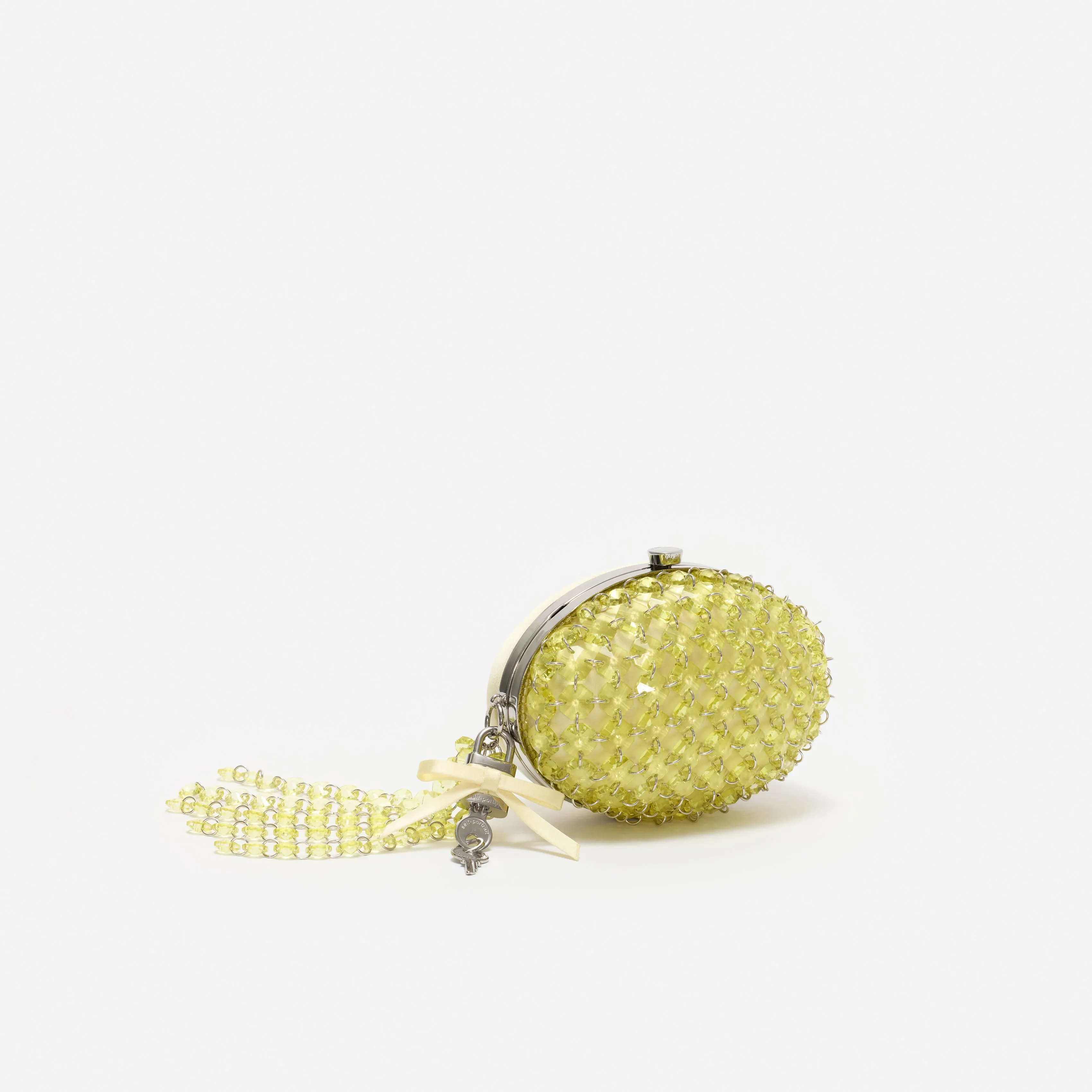 Yellow Oval Crystal Chain Clutch Bag sold by Self-Portrait product image thumbnail 2