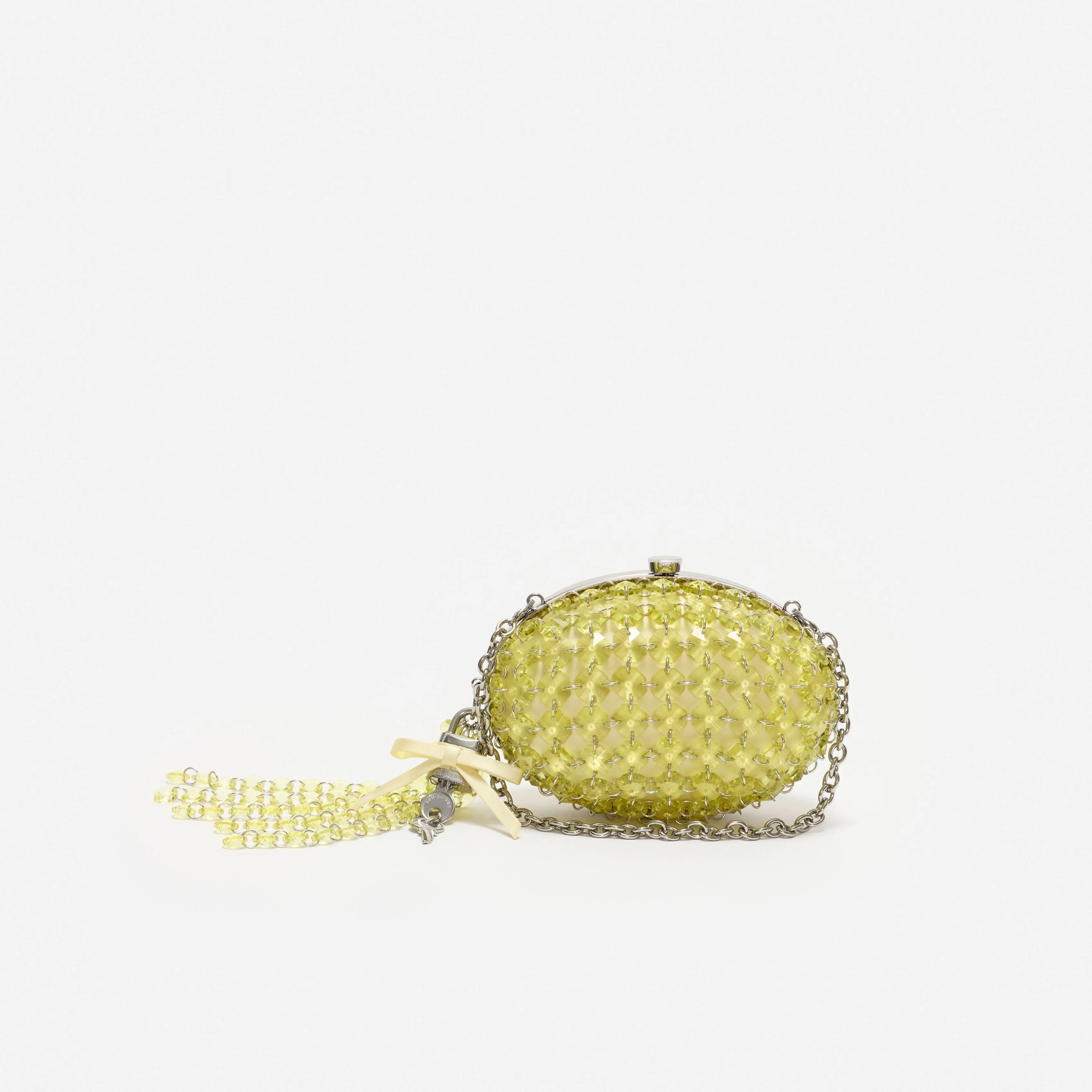 Yellow Oval Crystal Chain Clutch Bag sold by Self-Portrait product image thumbnail 4