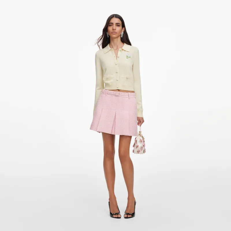 Pink Boucle Mini Skirt made by Self-Portrait