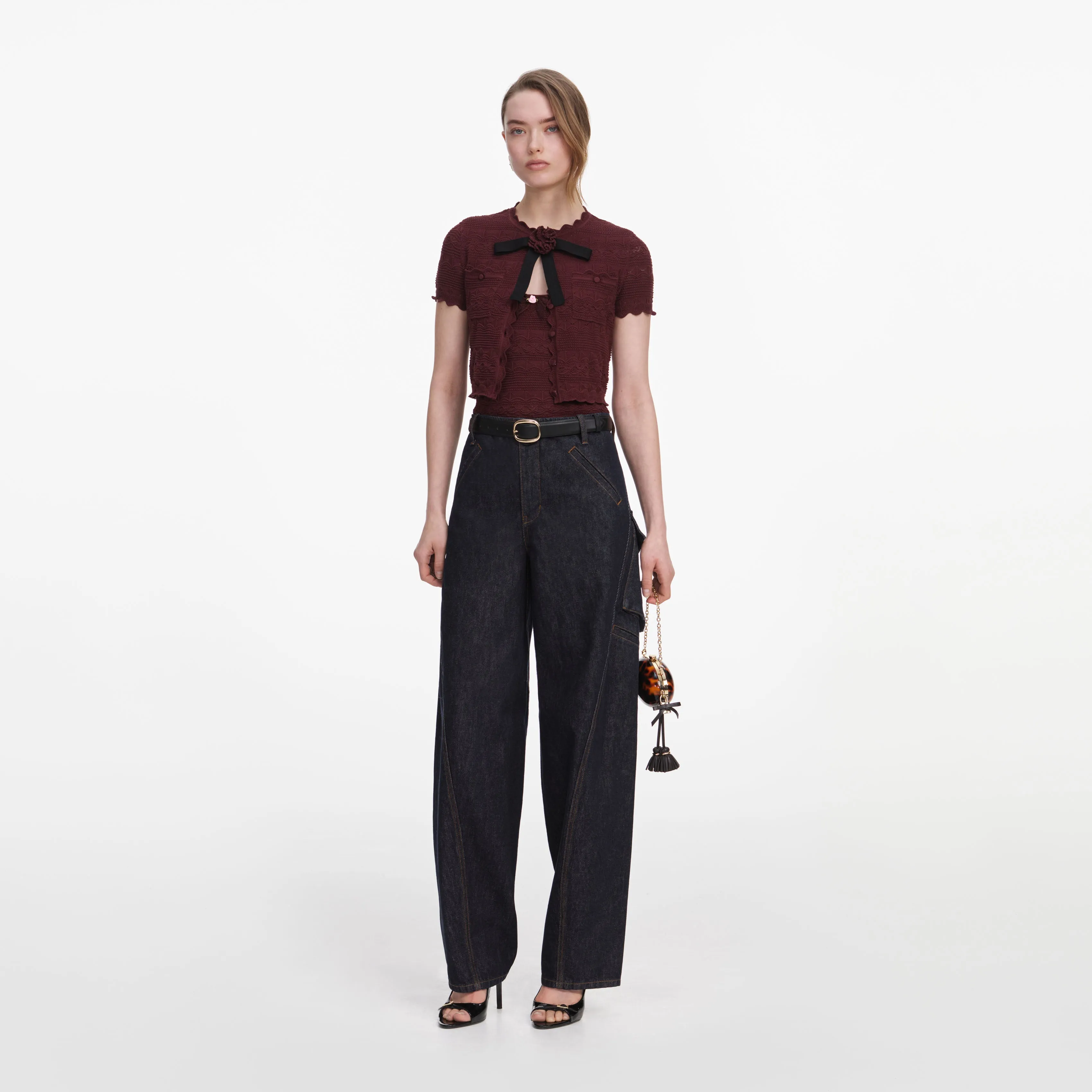 Indigo Denim Cargo Jeans sold by Self-Portrait product image thumbnail 2