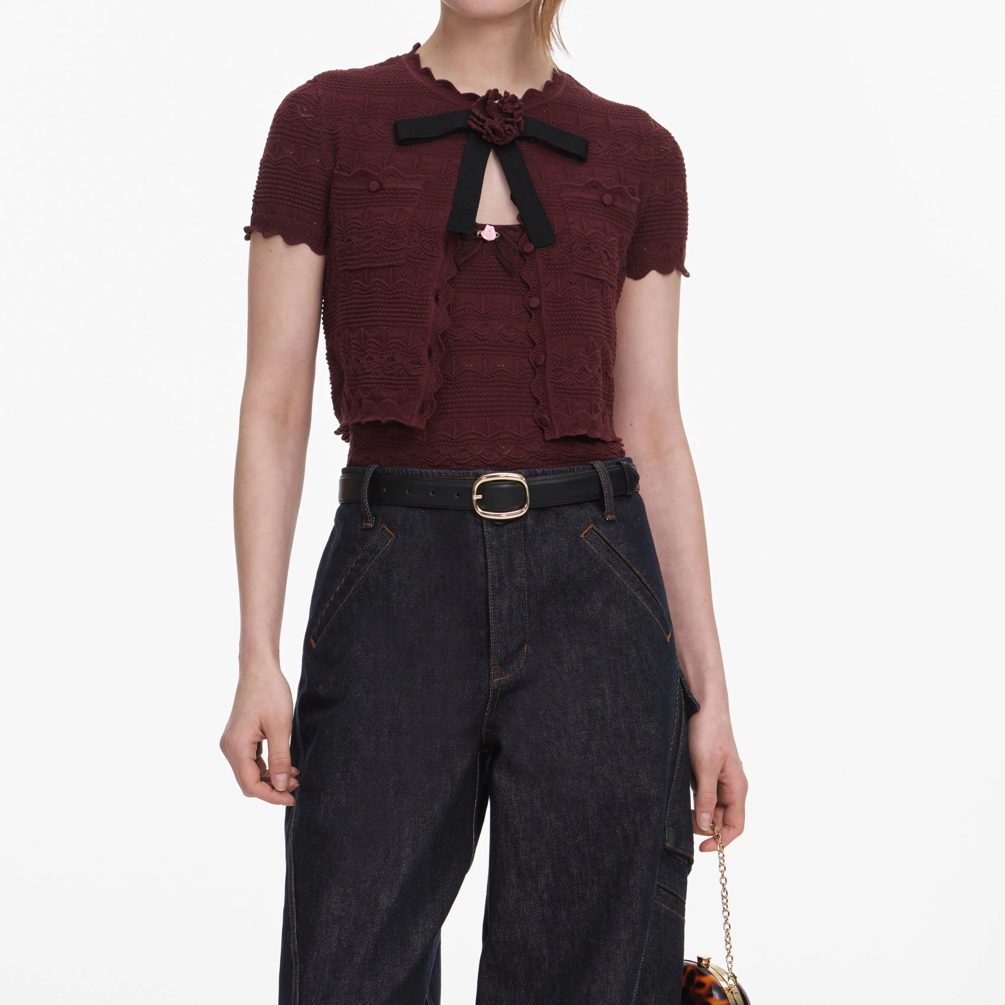 Indigo Denim Cargo Jeans sold by Self-Portrait product image thumbnail 4