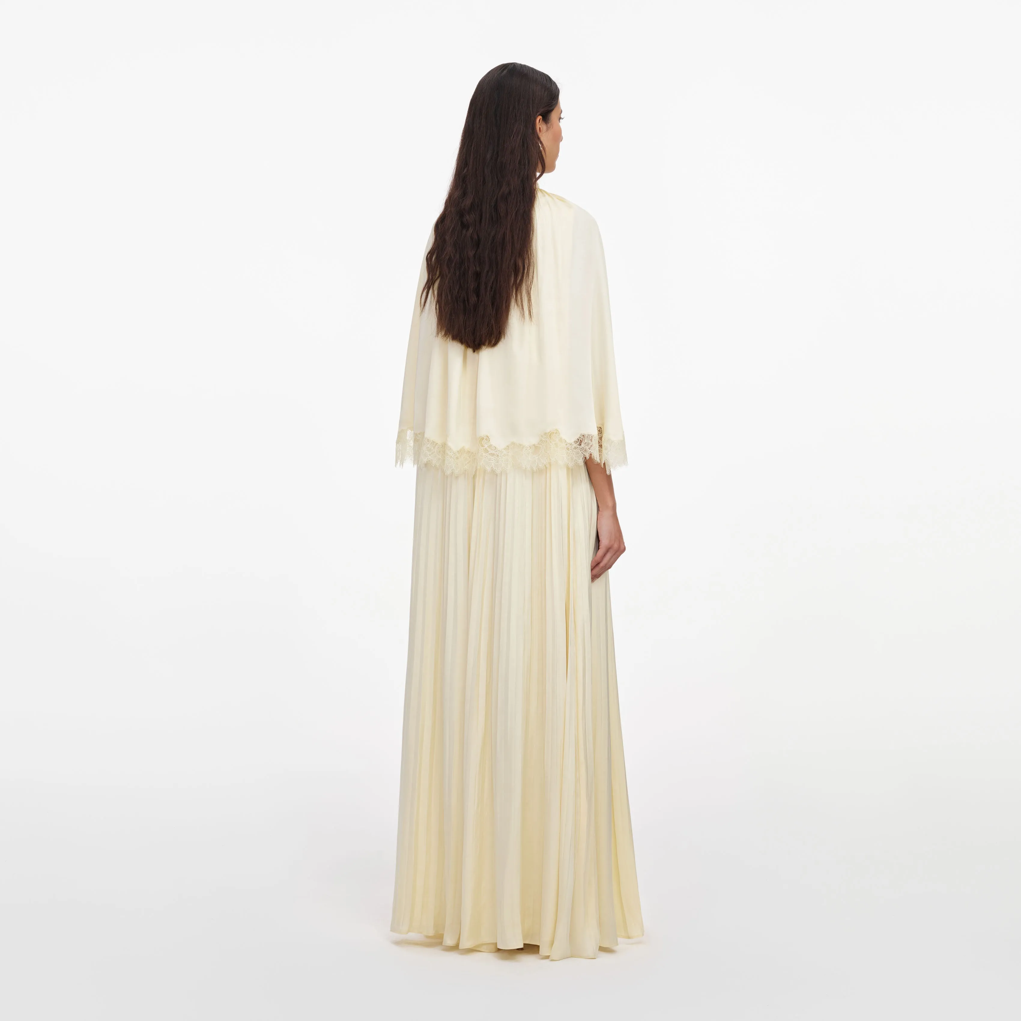 Yellow Tie Neck Cape Maxi Dress sold by Self-Portrait product image thumbnail 3