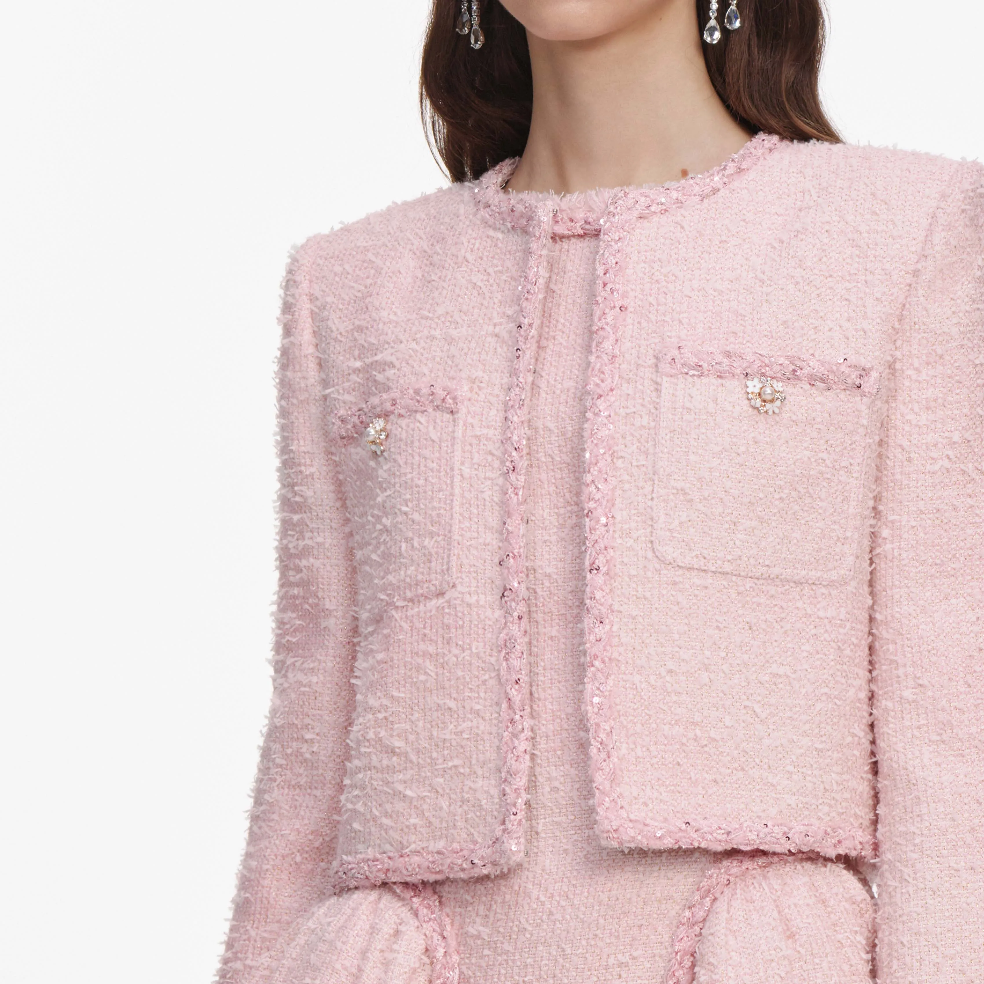 Pink Boucle Jacket sold by Self-Portrait product image thumbnail 5