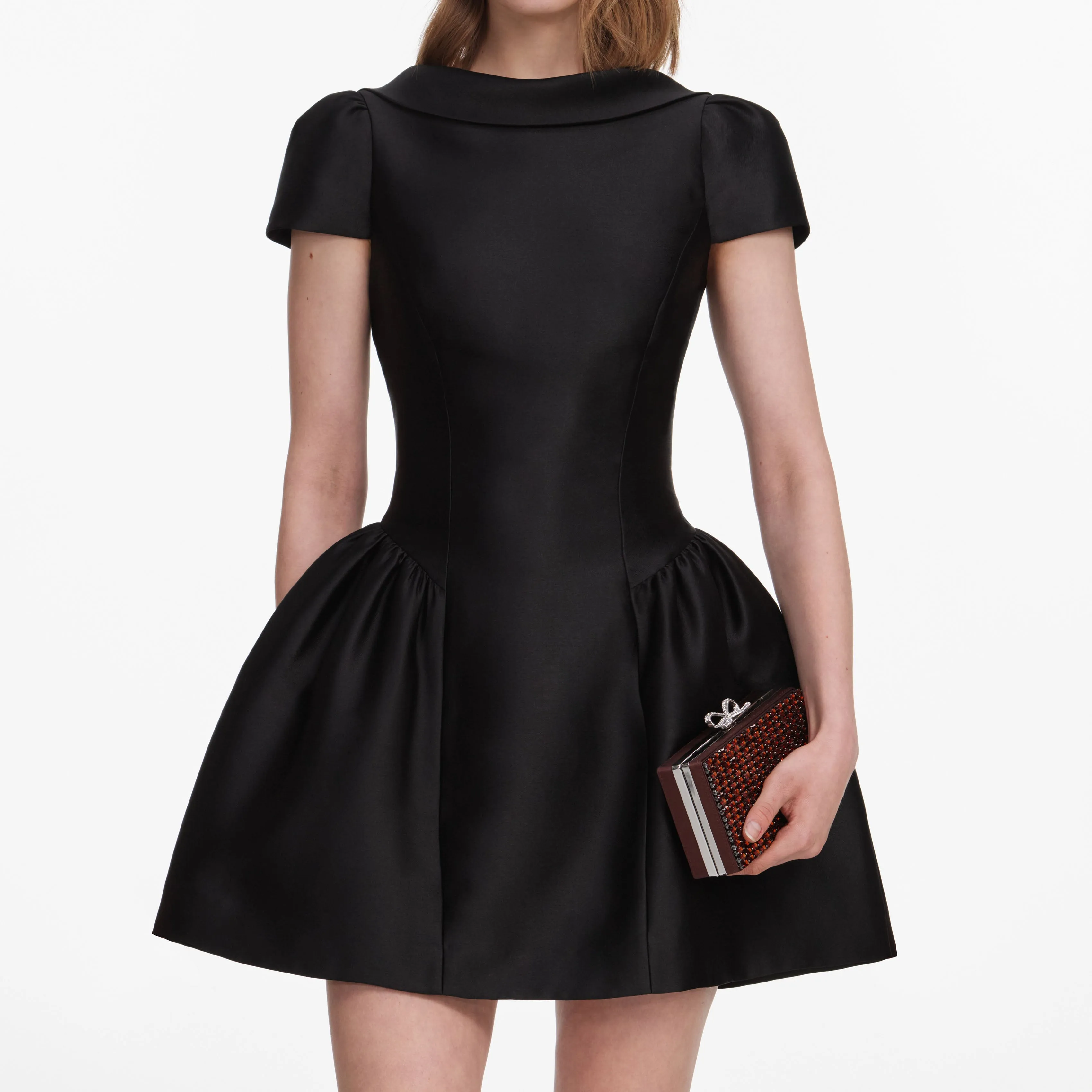 Black Taffeta Collared Mini Dress sold by Self-Portrait product image thumbnail 4