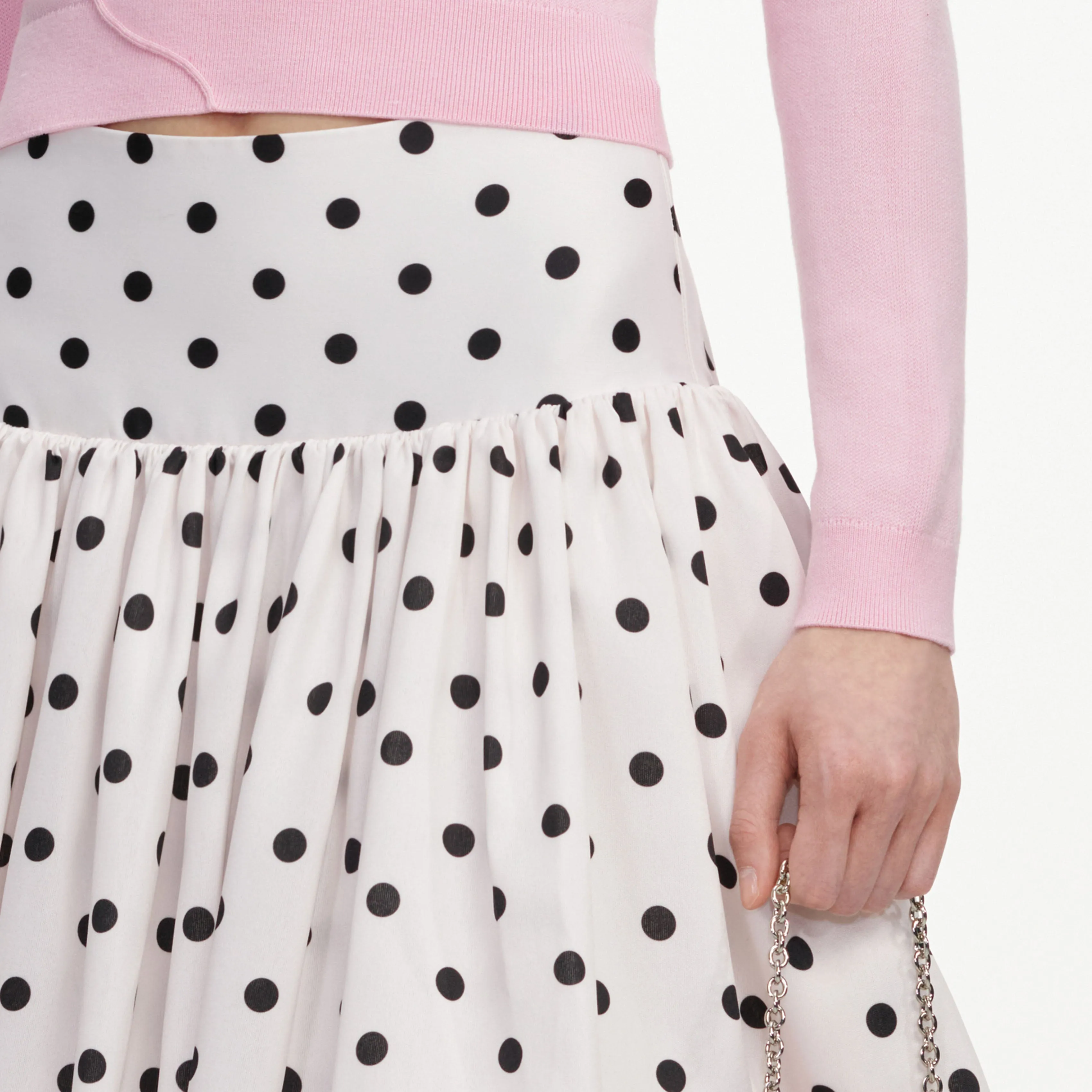 Cream Polka Dot Taffeta Midi Skirt sold by Self-Portrait product image thumbnail 5