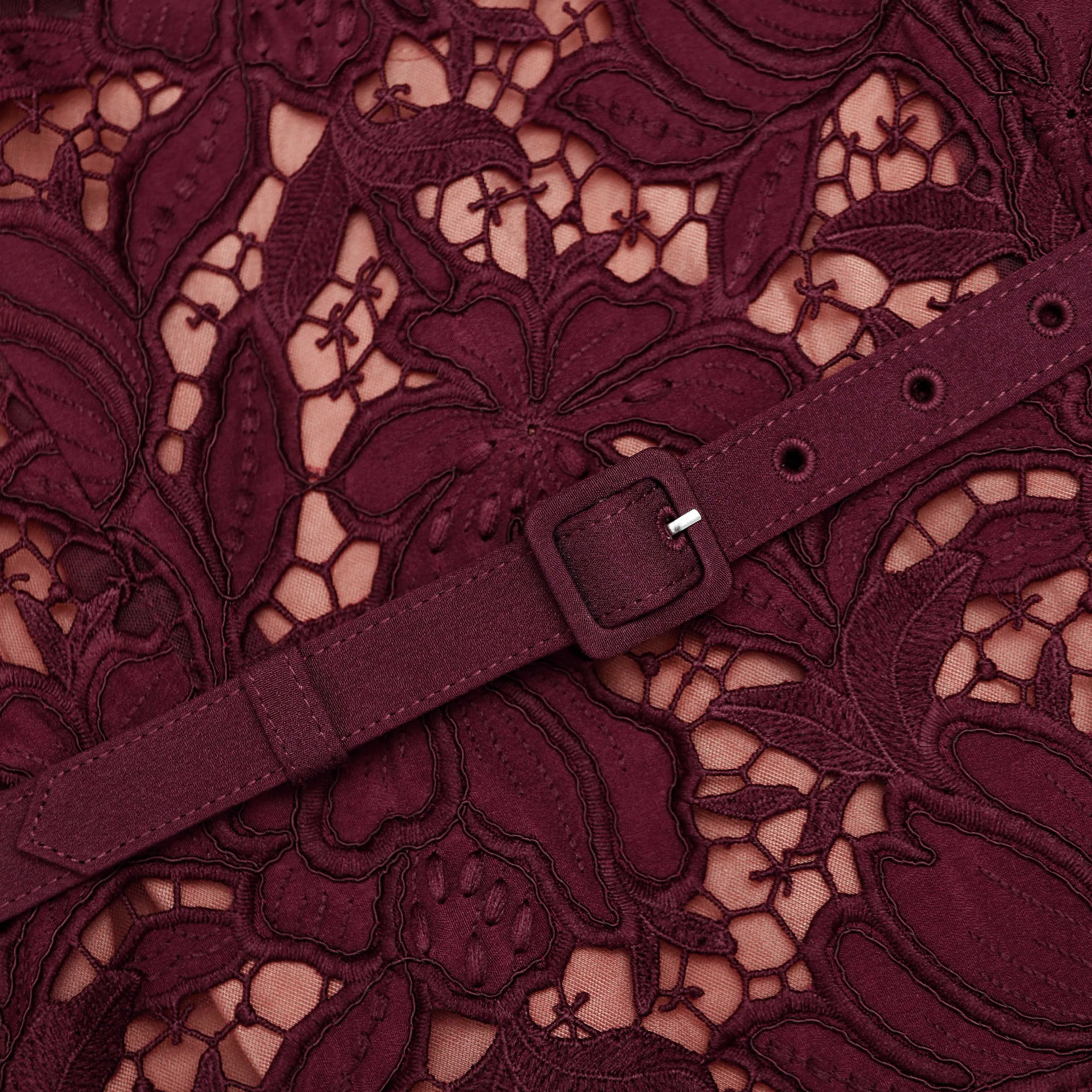Burgundy Lace Midi Dress sold by Self-Portrait product image thumbnail 5