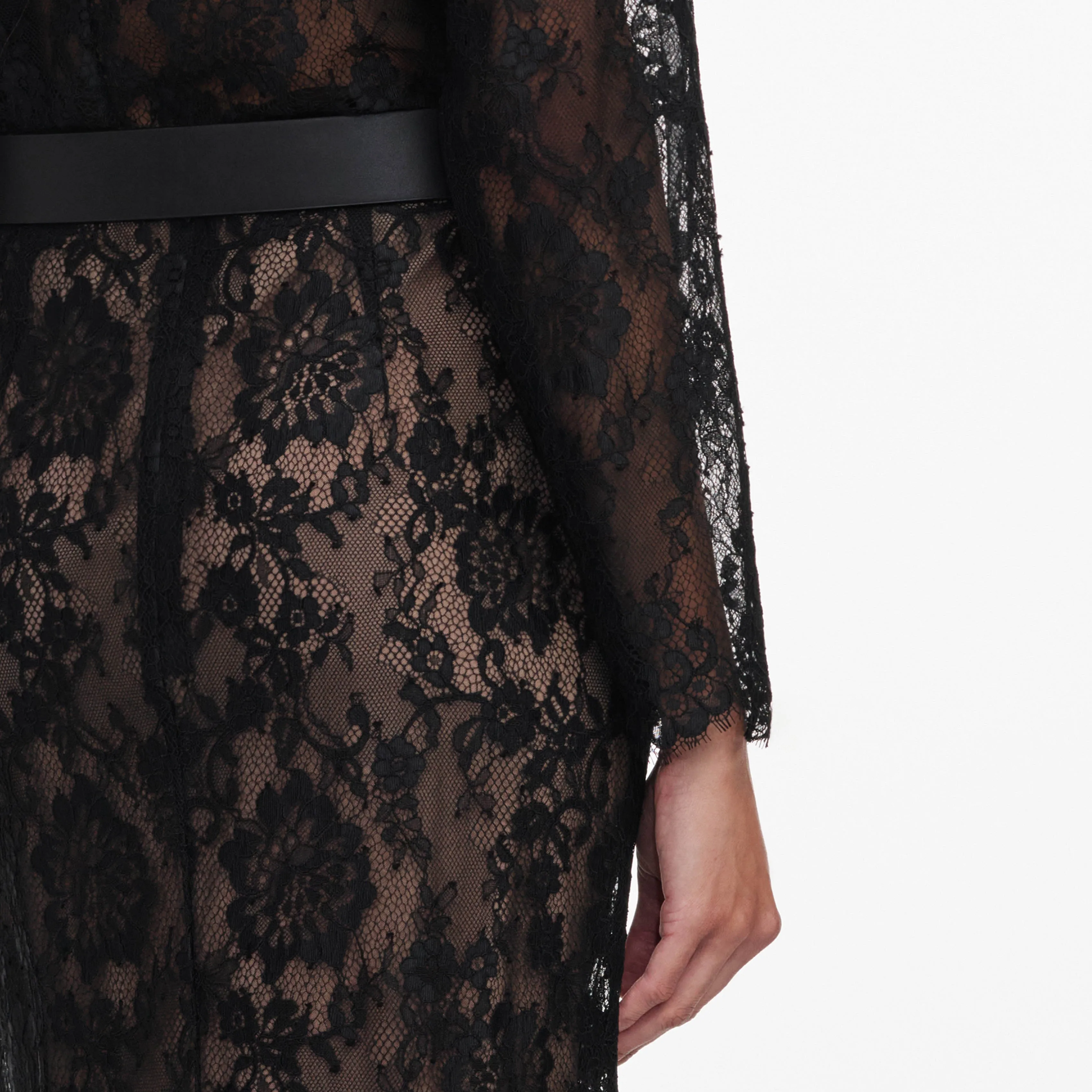 Black Lace Midi Skirt sold by Self-Portrait product image thumbnail 5
