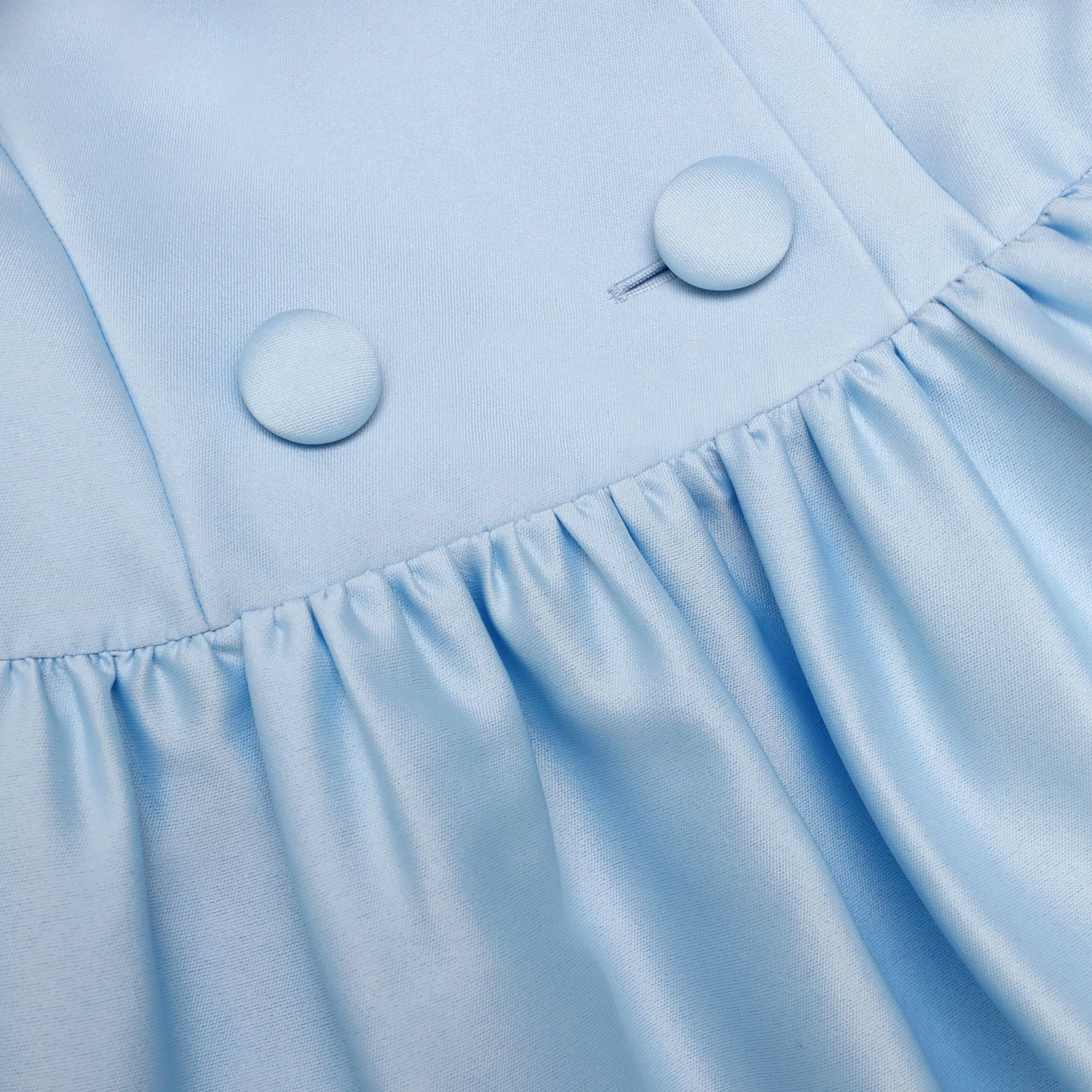 Blue Button Front Taffeta Midi Dress sold by Self-Portrait product image thumbnail 5