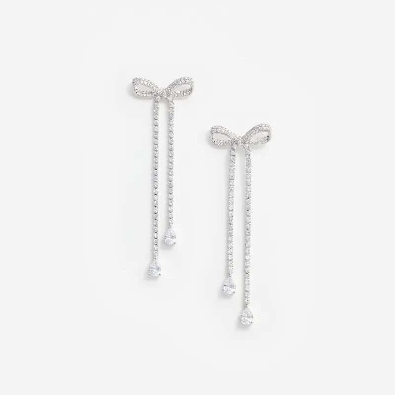Crystal Bow Dangle Earring made by Self-Portrait