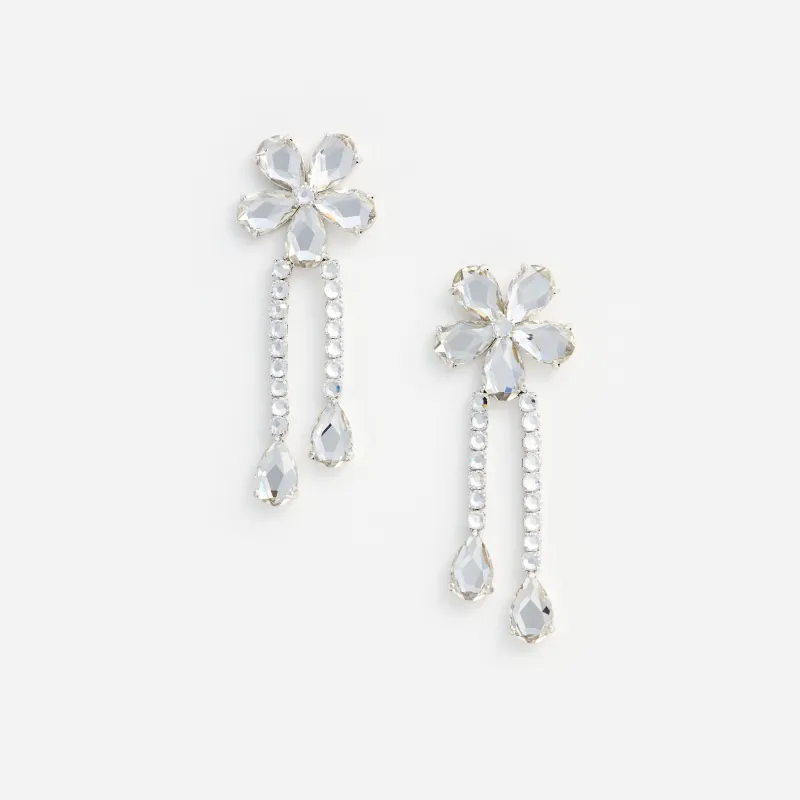 Crystal Flower Droplet Earrings made by Self-Portrait