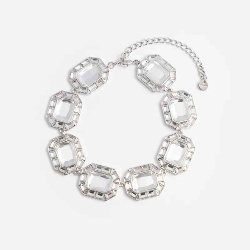 Silver Crystal Necklace made by Self-Portrait