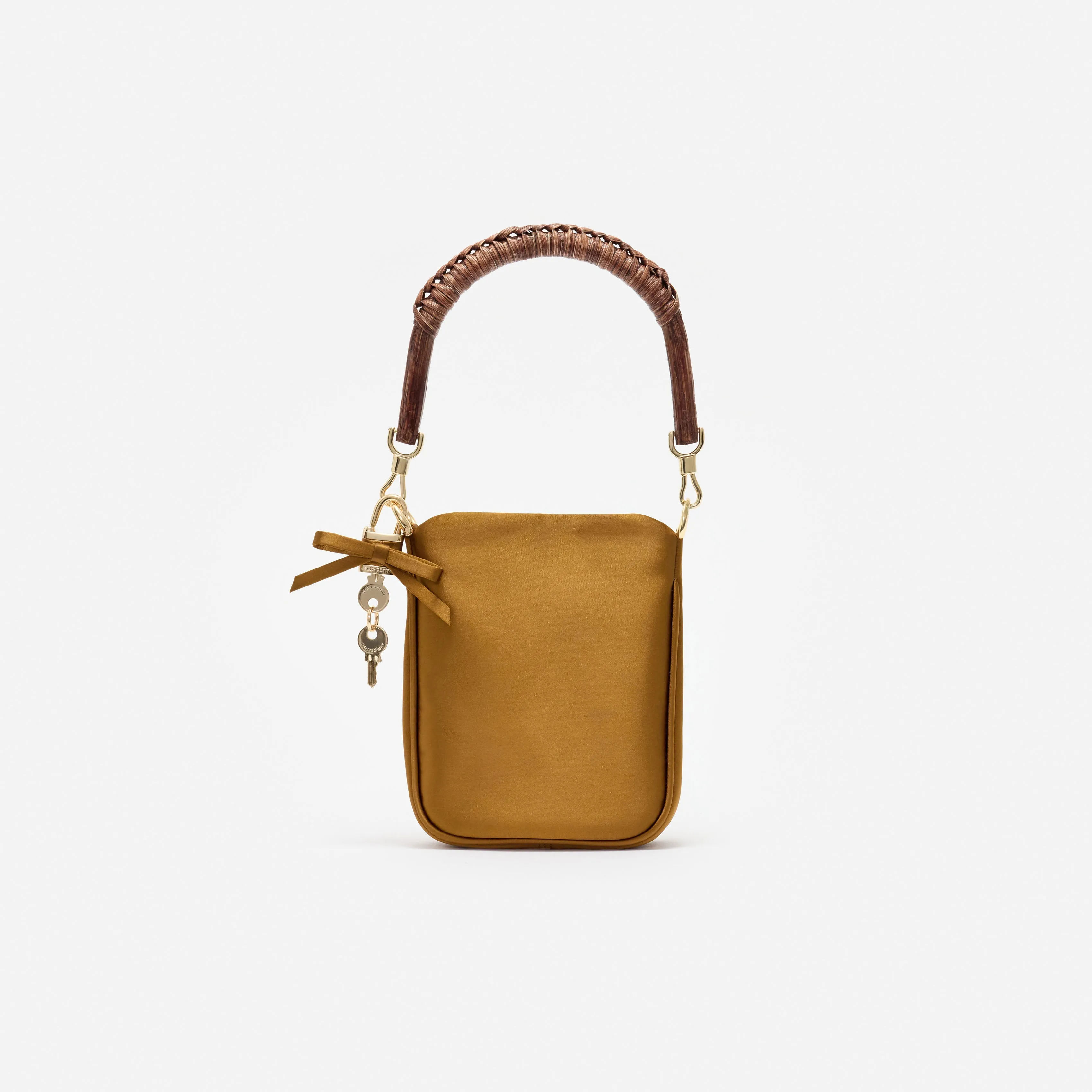 Gold Satin Mini Tote Bag sold by Self-Portrait