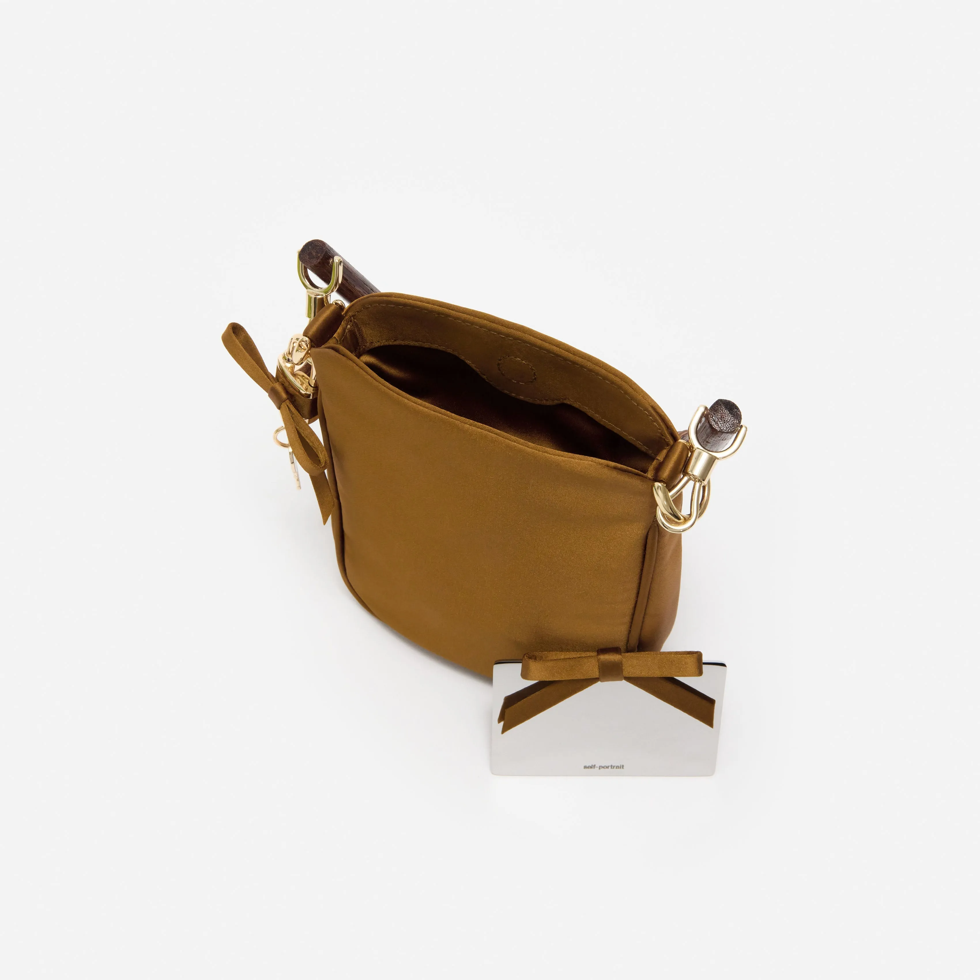 Gold Satin Mini Tote Bag sold by Self-Portrait product image thumbnail 5