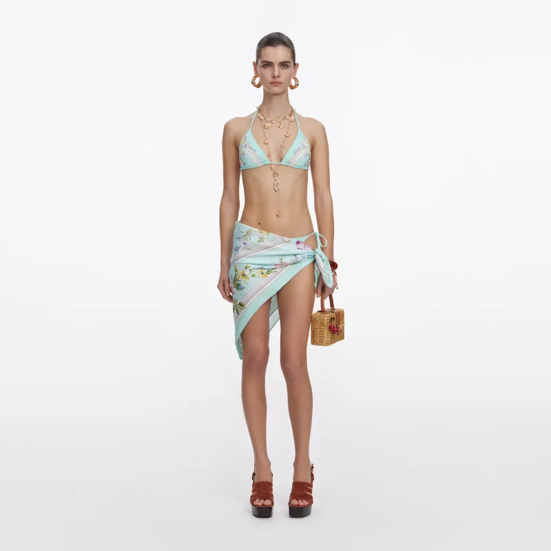 Mint Floral Bikini Top made by Self-Portrait