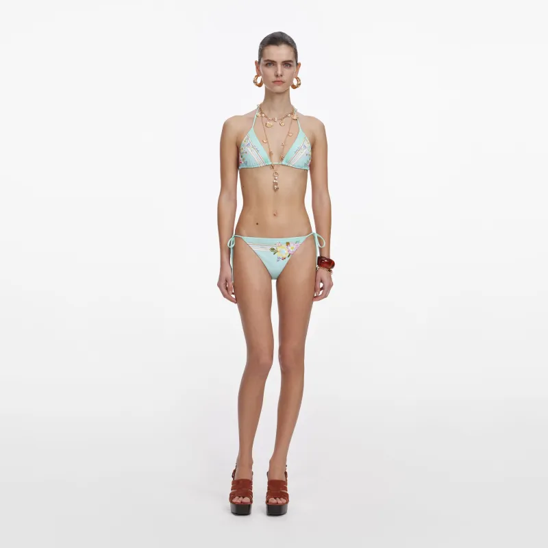 Mint Floral Bikini Bottoms made by Self-Portrait